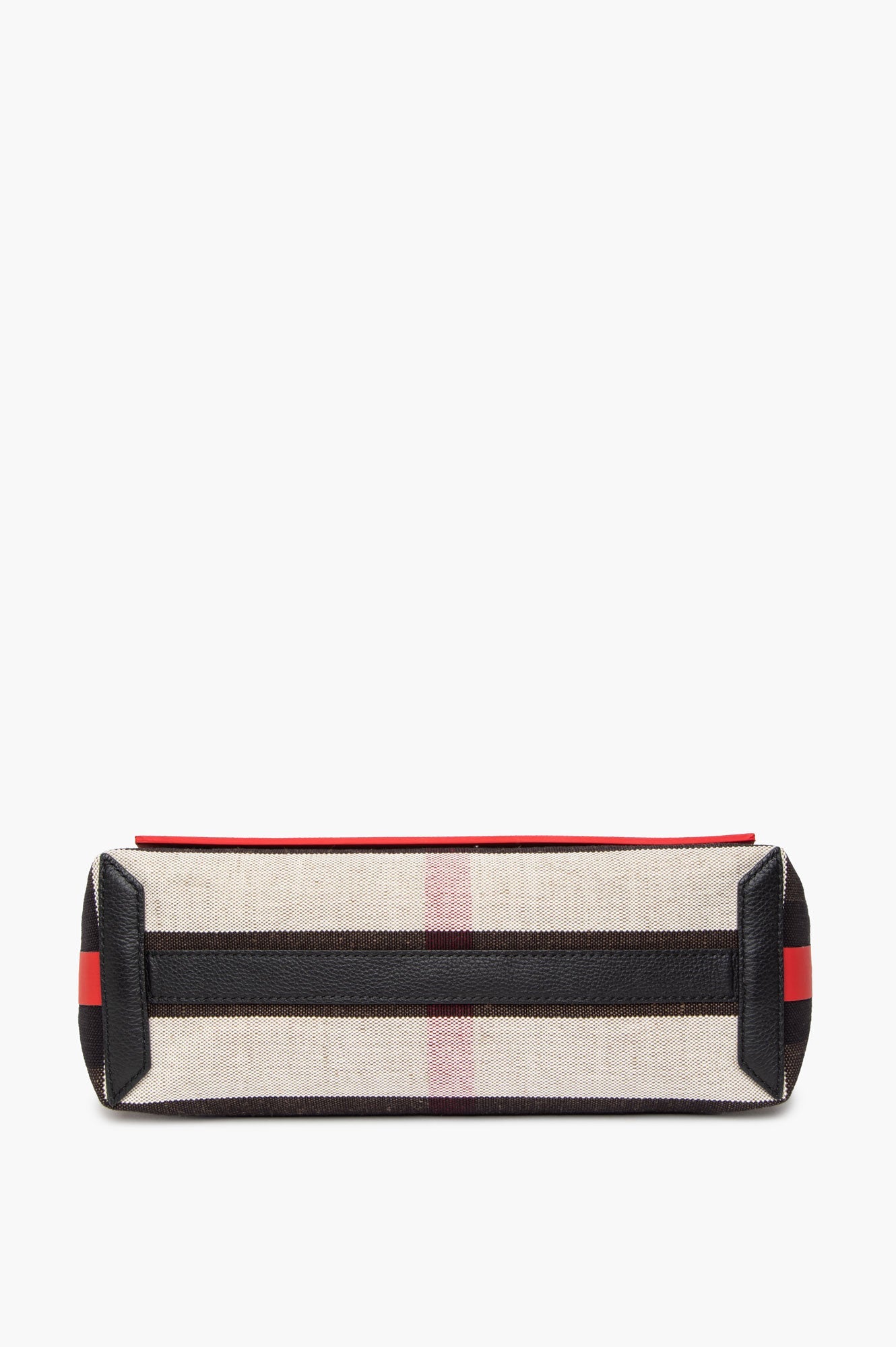Burberry Red Taped Canvas Mega Check Messenger Bag
