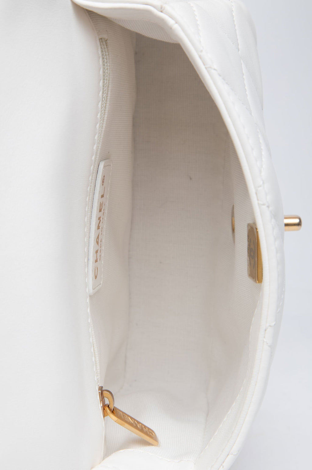 Chanel White Calfskin Small Dynasty Flap Bag