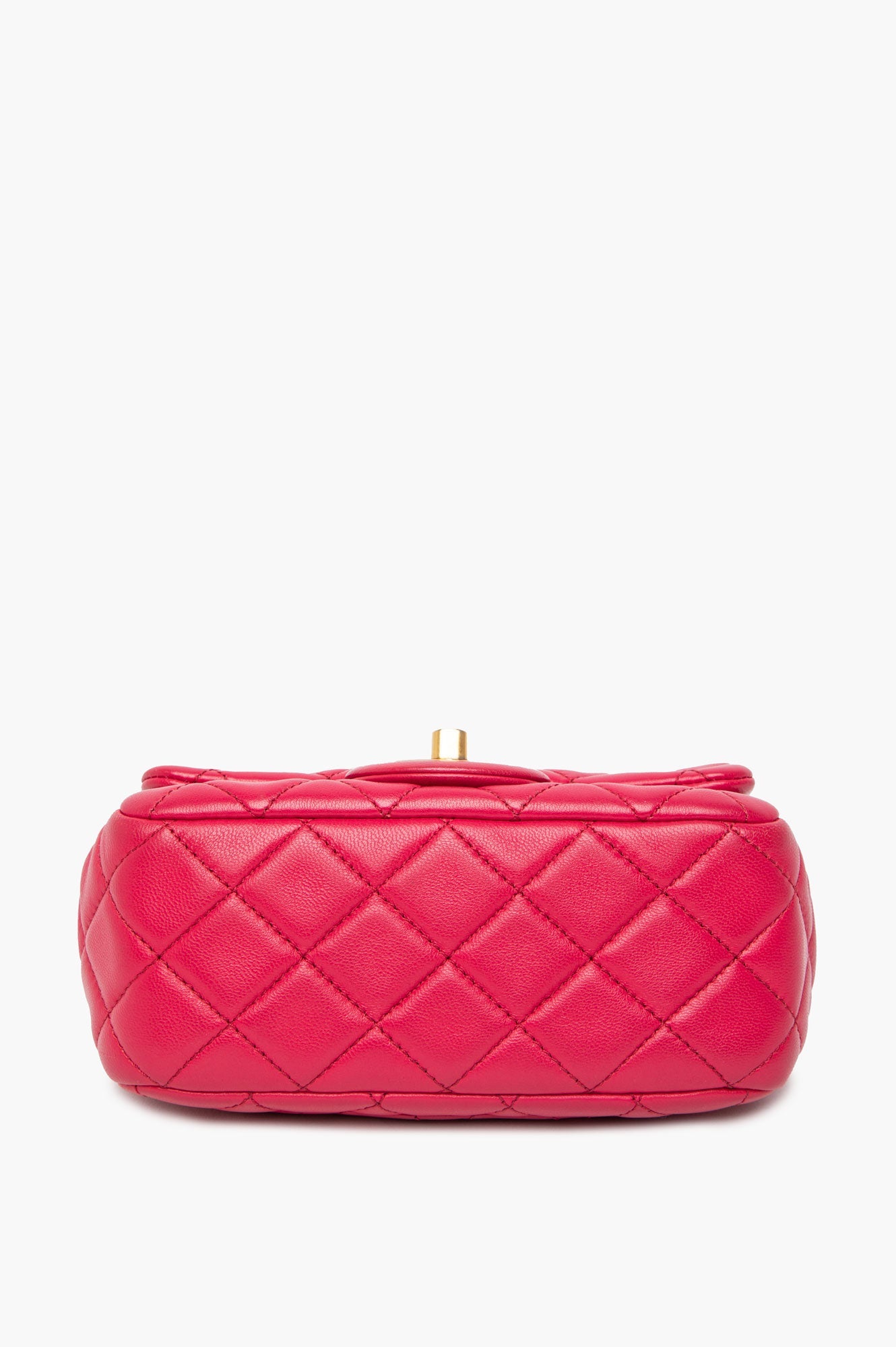 Chanel Pink Lambskin Mini Square Pearl Crush Bag