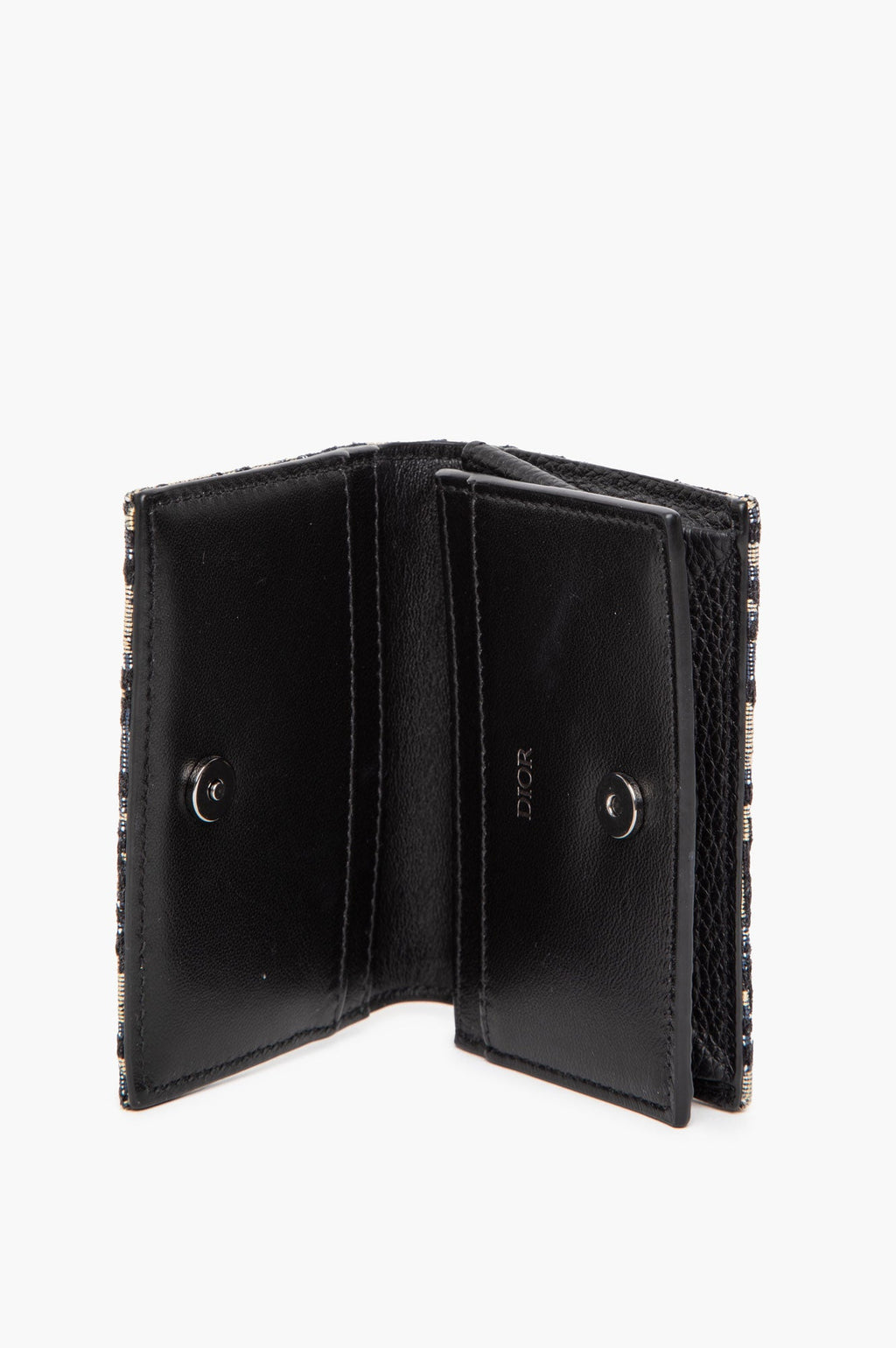Christian Dior Blue Oblique Jacquard Wallet