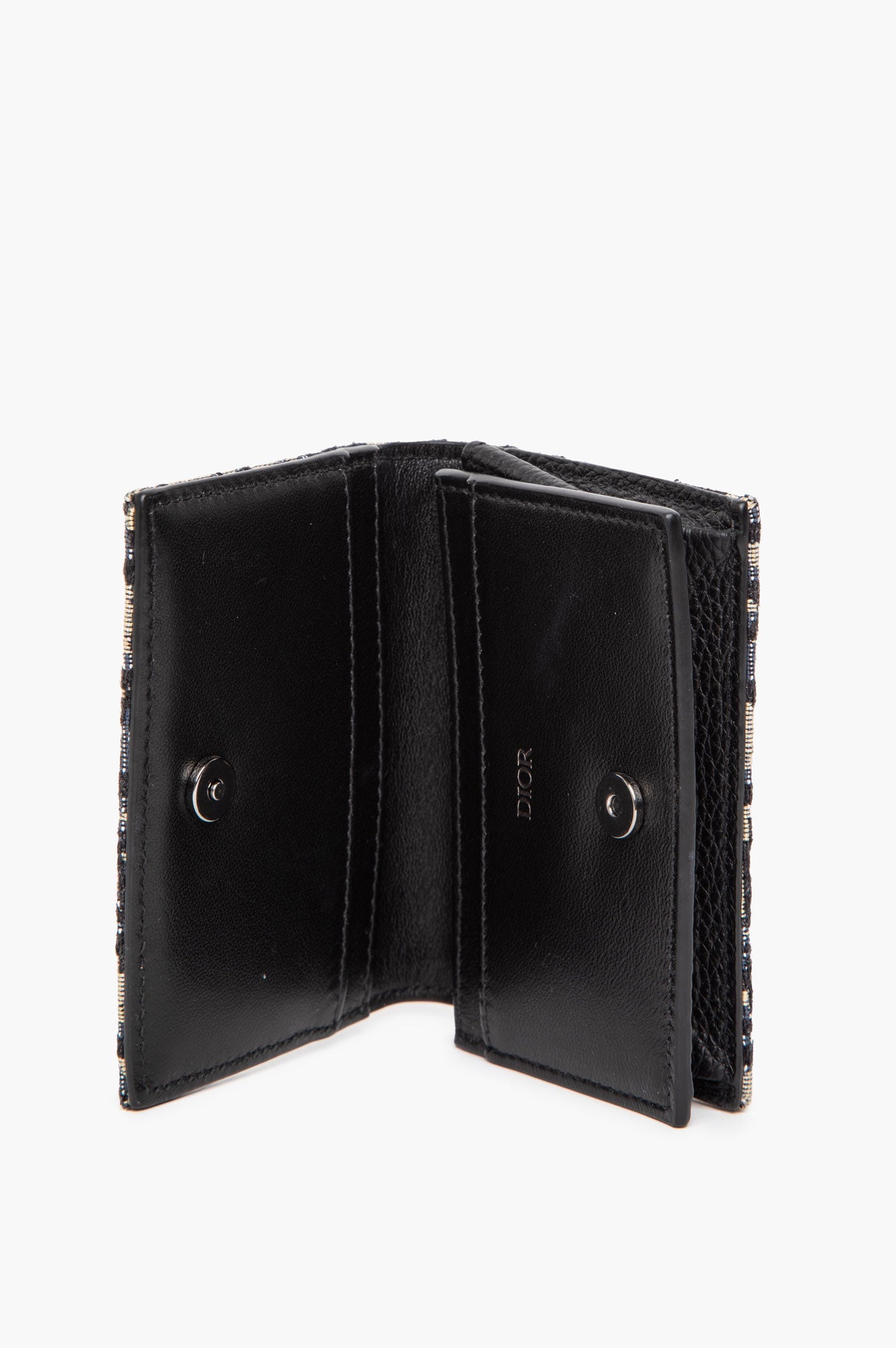 Christian Dior Blue Oblique Jacquard Wallet