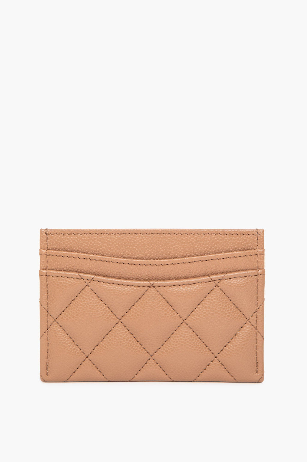 Chanel Dark Beige Quilted Caviar Cardholder