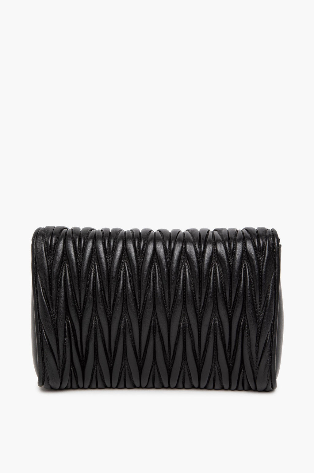 Miu Miu Black Nappa Leather Matelassé Crossbody Bag
