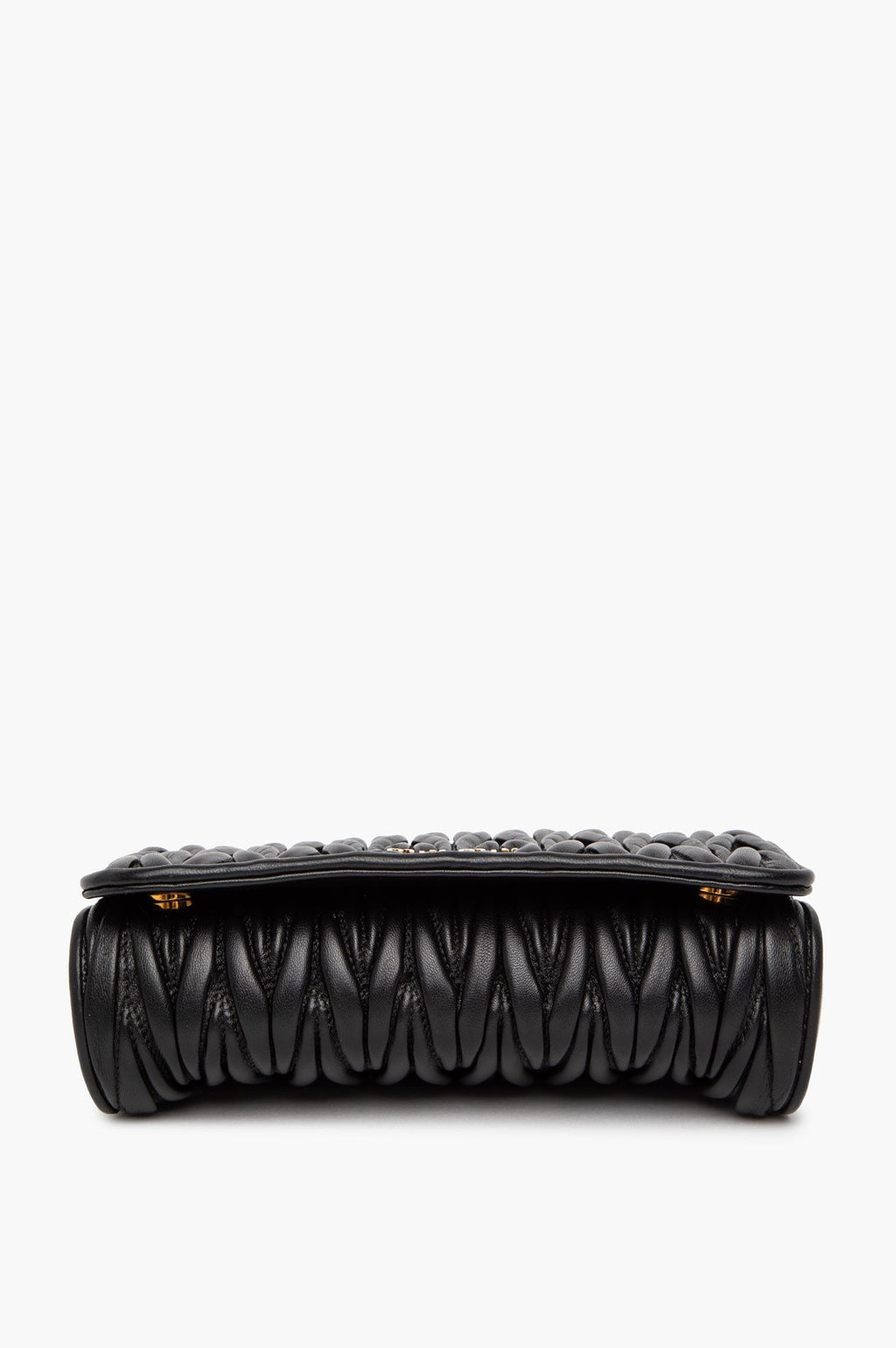 Miu Miu Black Nappa Leather Matelassé Crossbody Bag