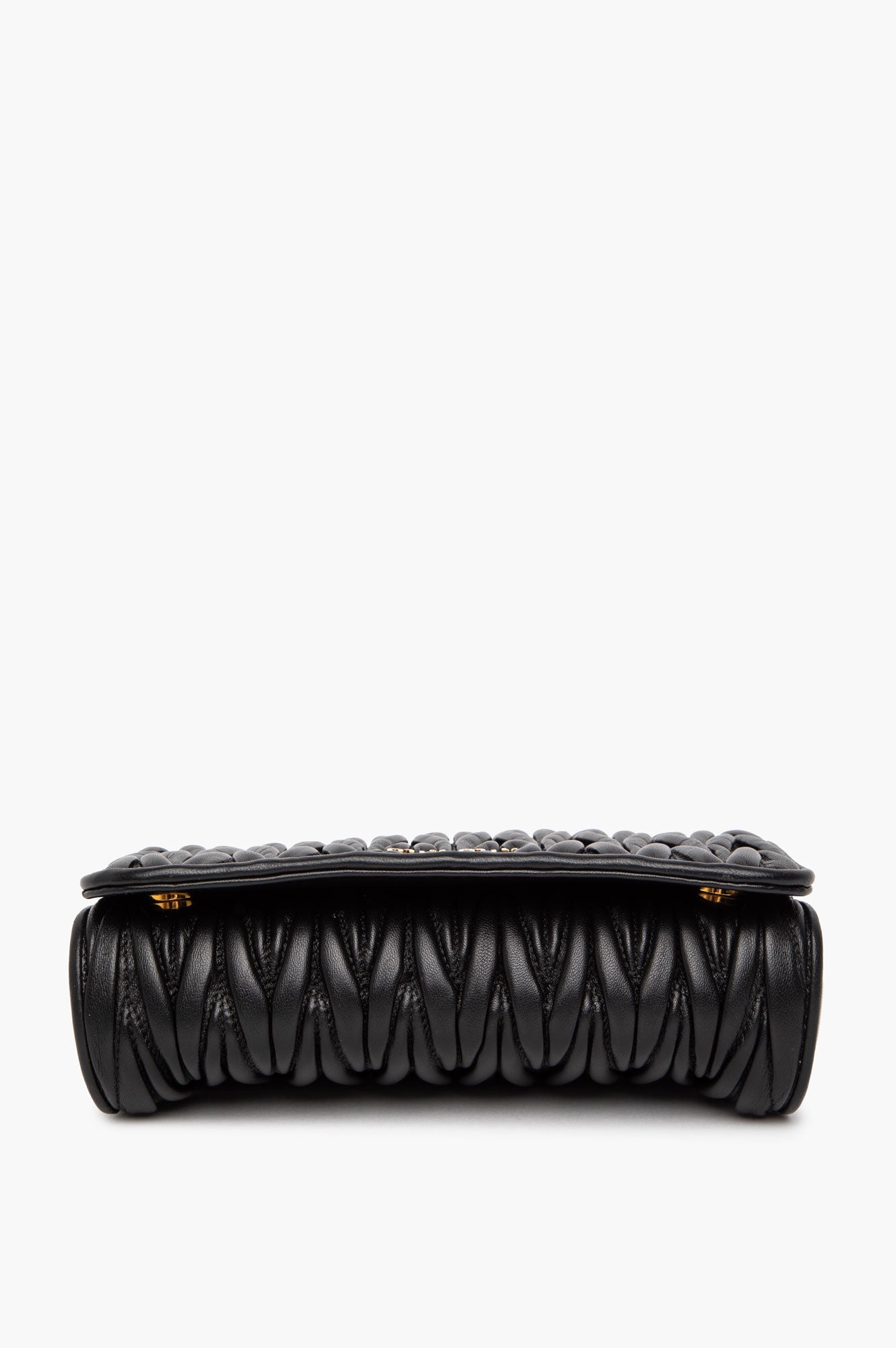 Miu Miu Black Nappa Leather Matelassé Crossbody Bag