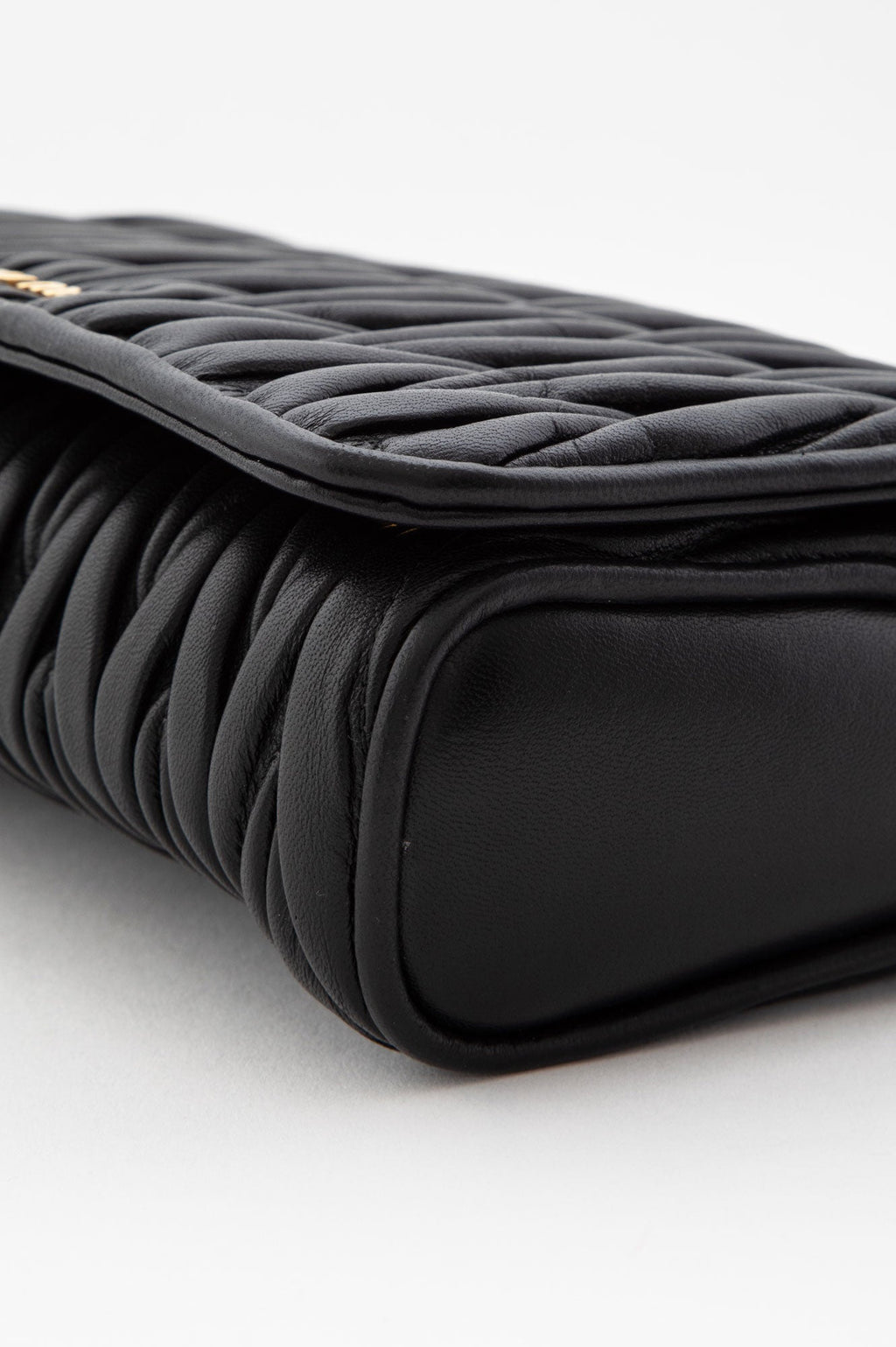 Miu Miu Black Nappa Leather Matelassé Crossbody Bag