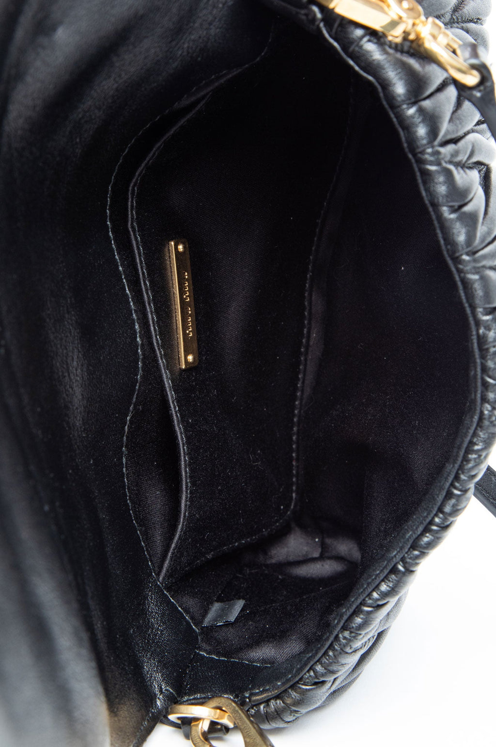 Miu Miu Black Nappa Leather Matelassé Crossbody Bag
