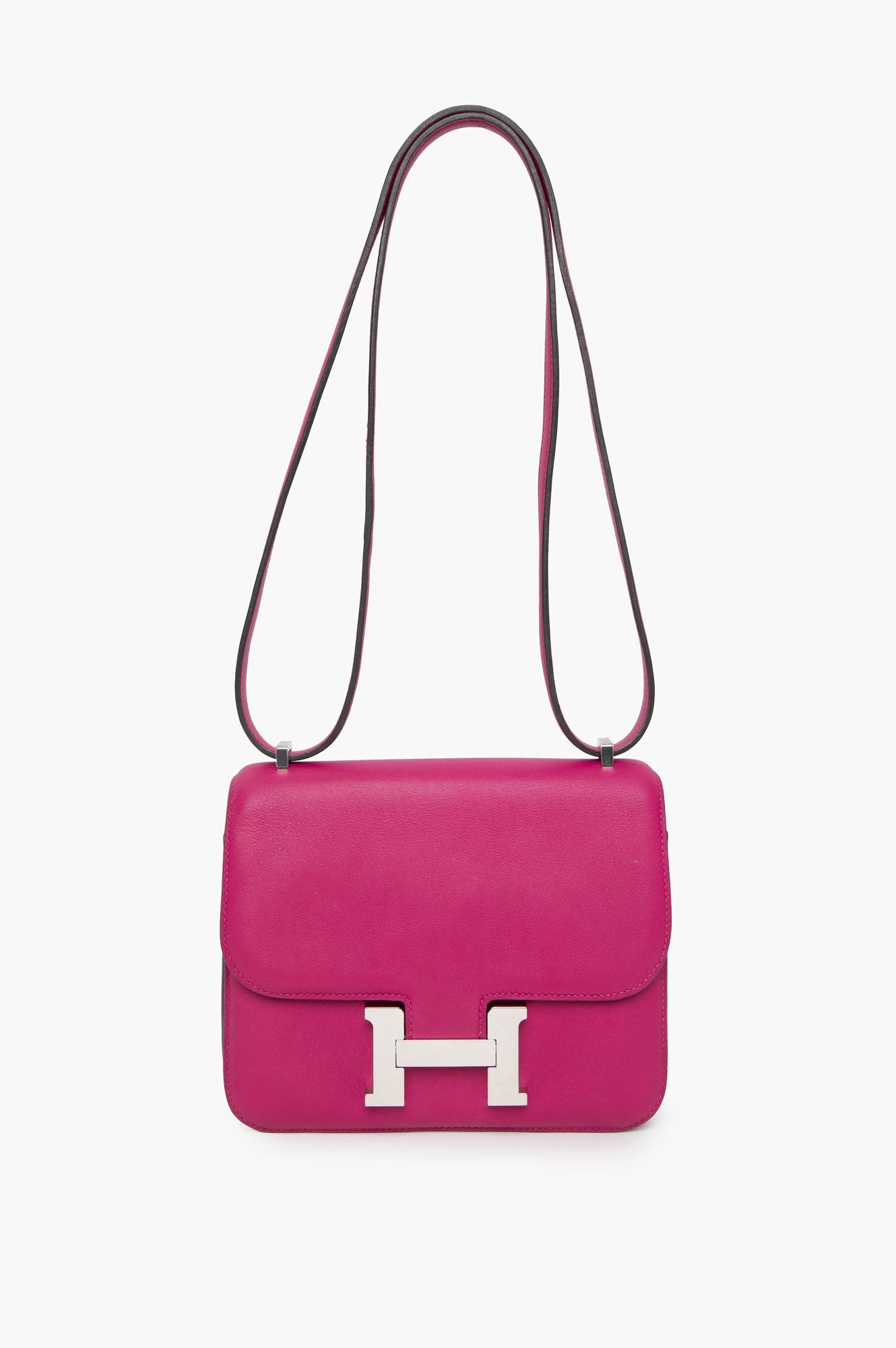Hermes Mini Constance 18 Rose Pourpre Evercolor Palladium Hardware