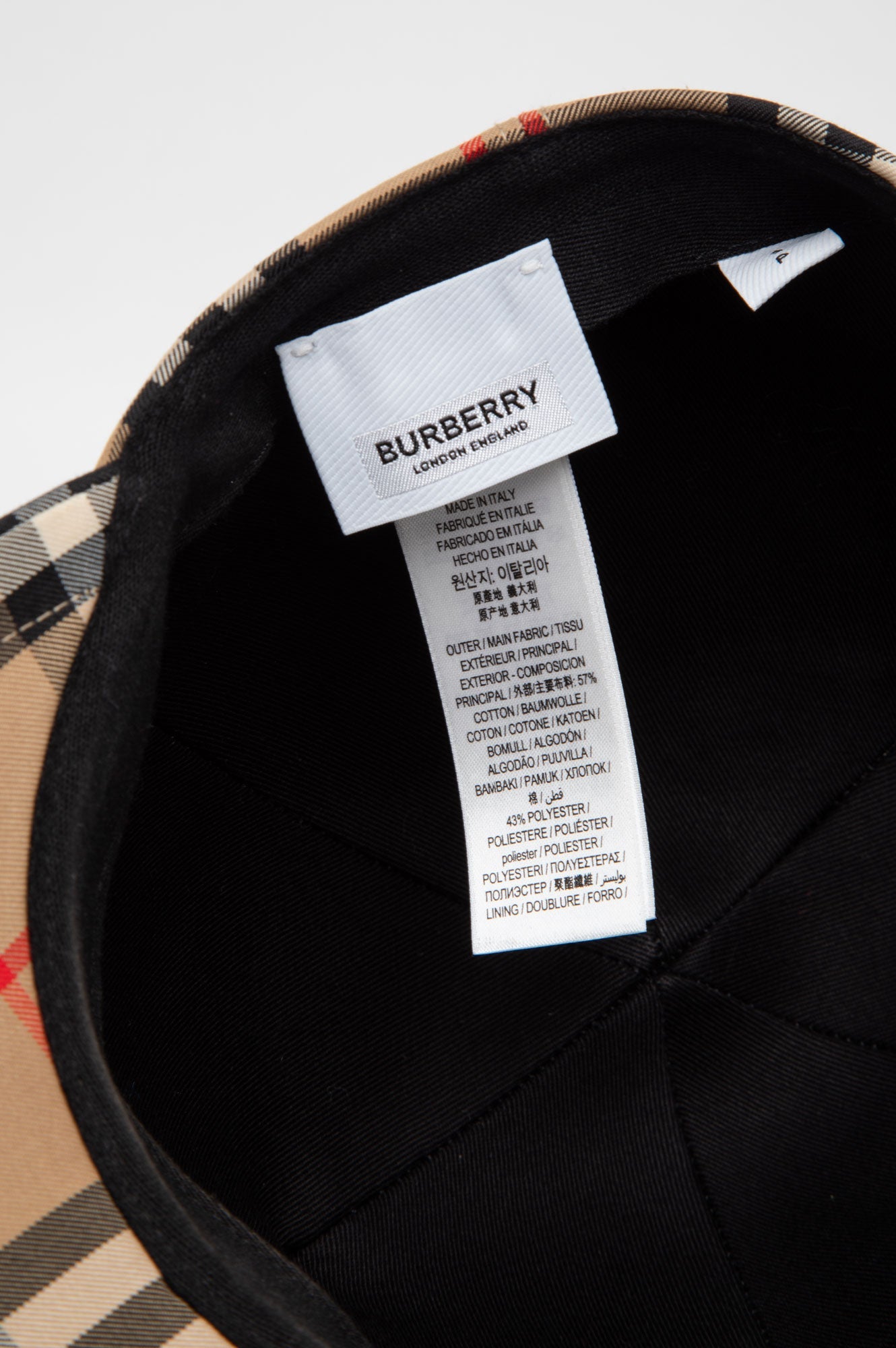 Burberry Nova Check Baseball Cap Size Small