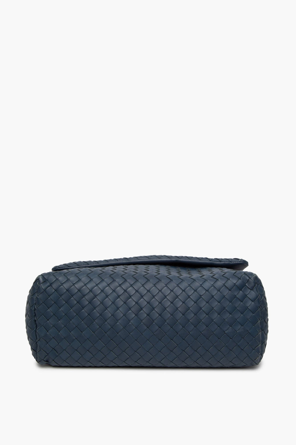 Bottega Veneta Blue Nappa Leather Intrecciato Shoulder Bag