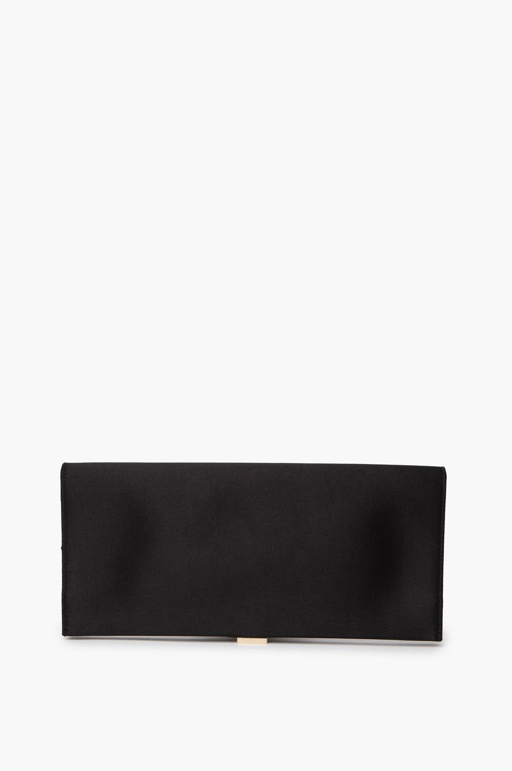 Roger Vivier Black Satin Pilgrim Rhinestone Buckle Clutch Bag