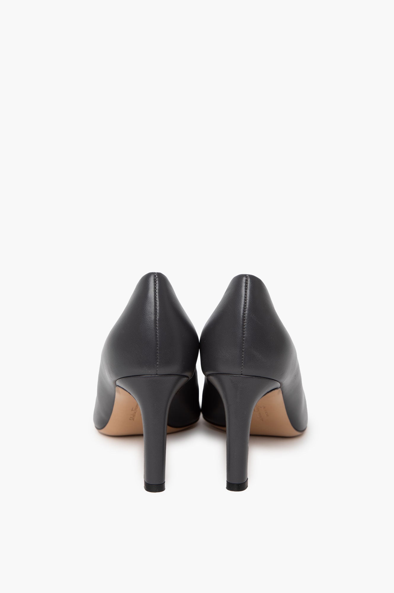 Salvatore Ferragamo Grey Mimi Leather Bow Pumps Size 38