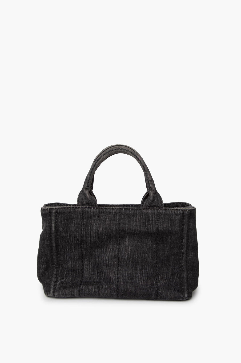 Prada Black Denim Canapa S Tote Handbag