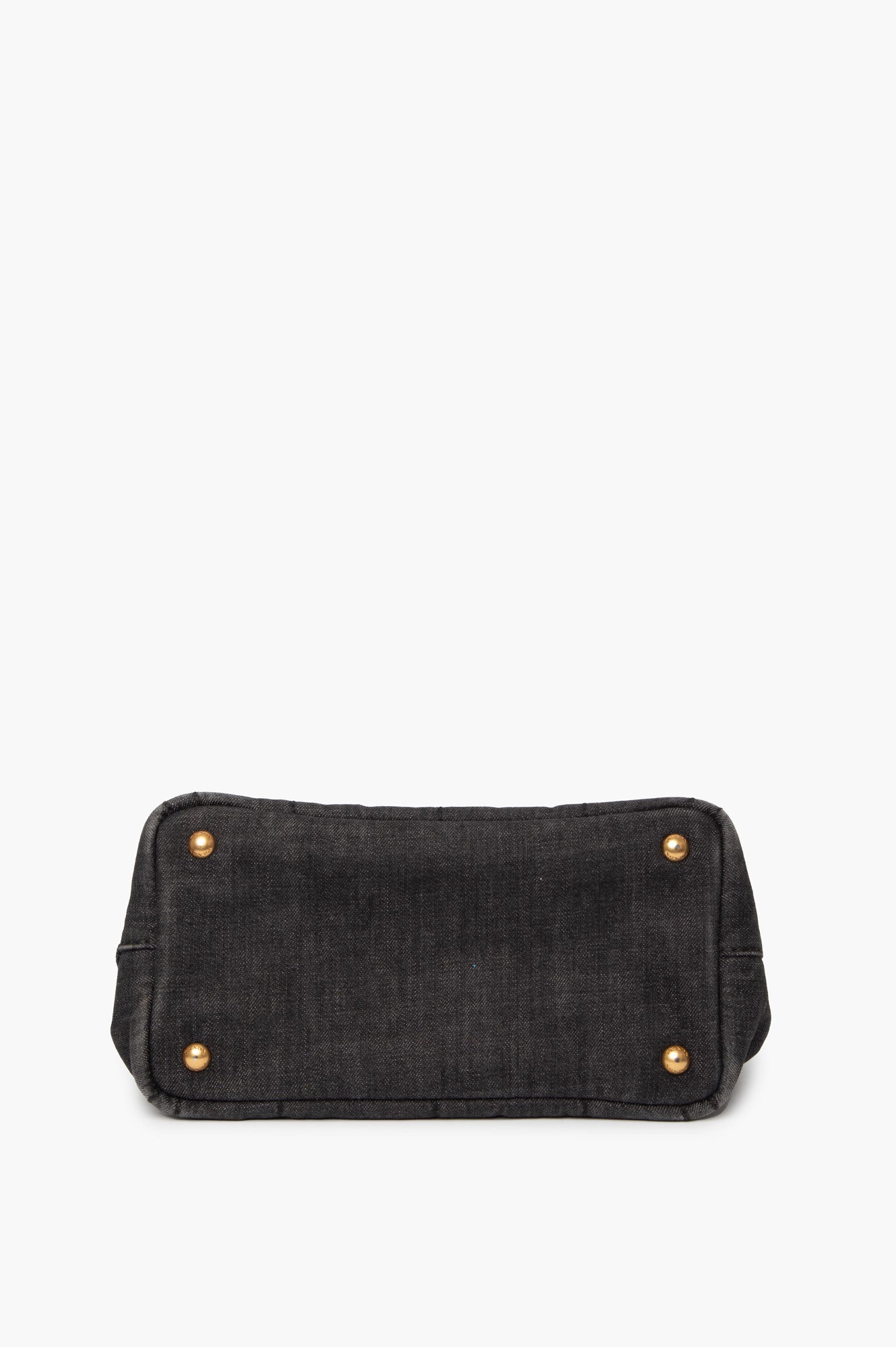 Prada Black Denim Canapa S Tote Handbag