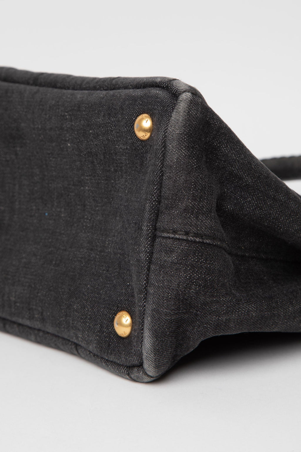 Prada Black Denim Canapa S Tote Handbag