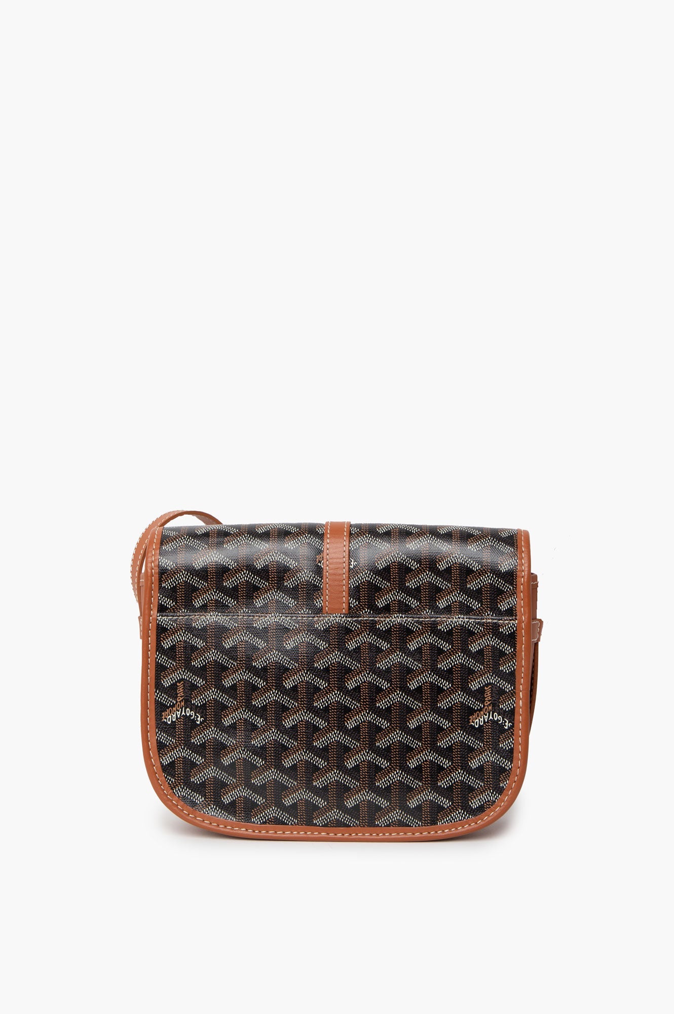 Goyard Brown Leather Monogram Canvas Belvedere II PM Crossbody Bag