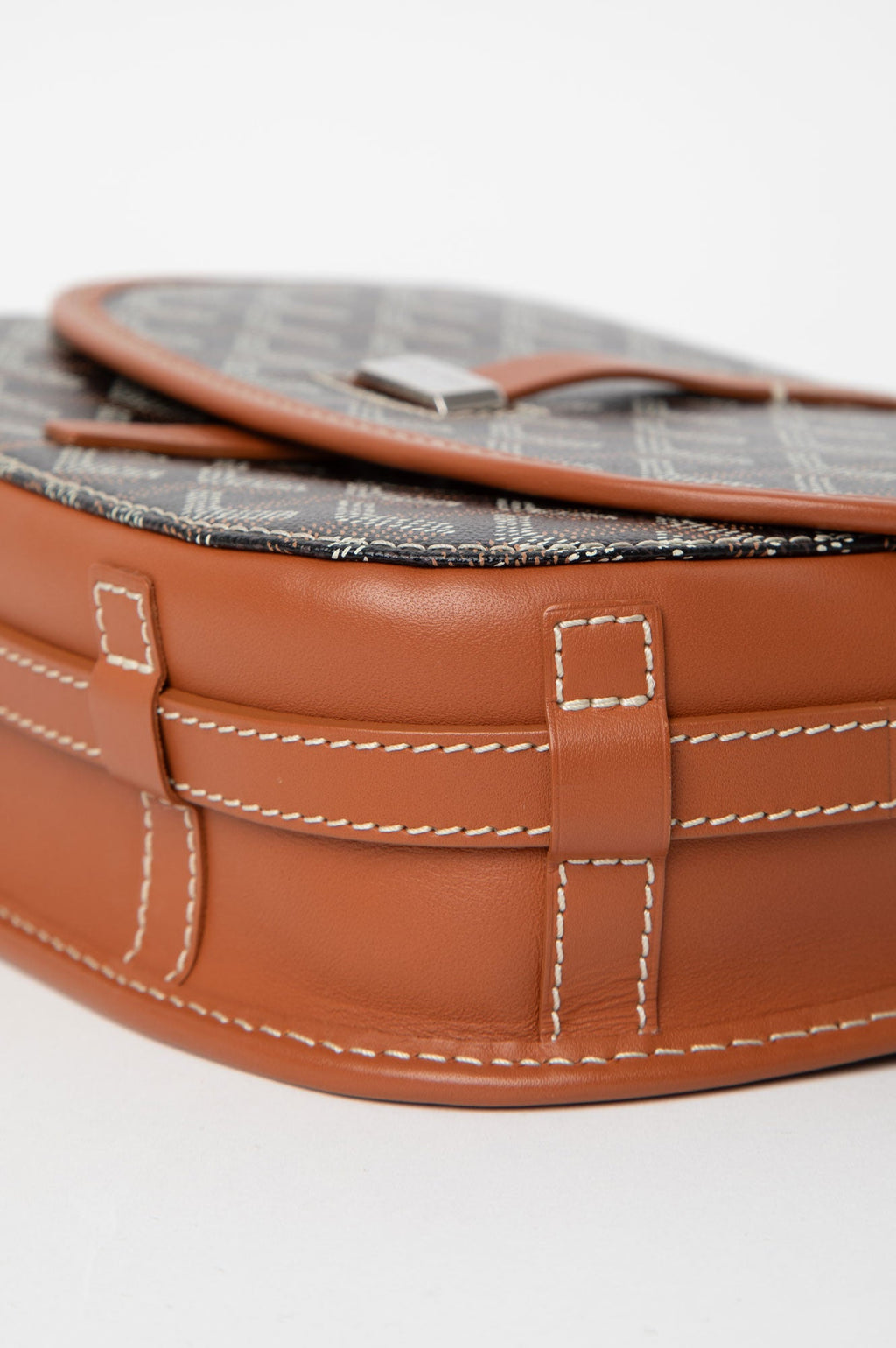 Goyard Brown Leather Monogram Canvas Belvedere II PM Crossbody Bag