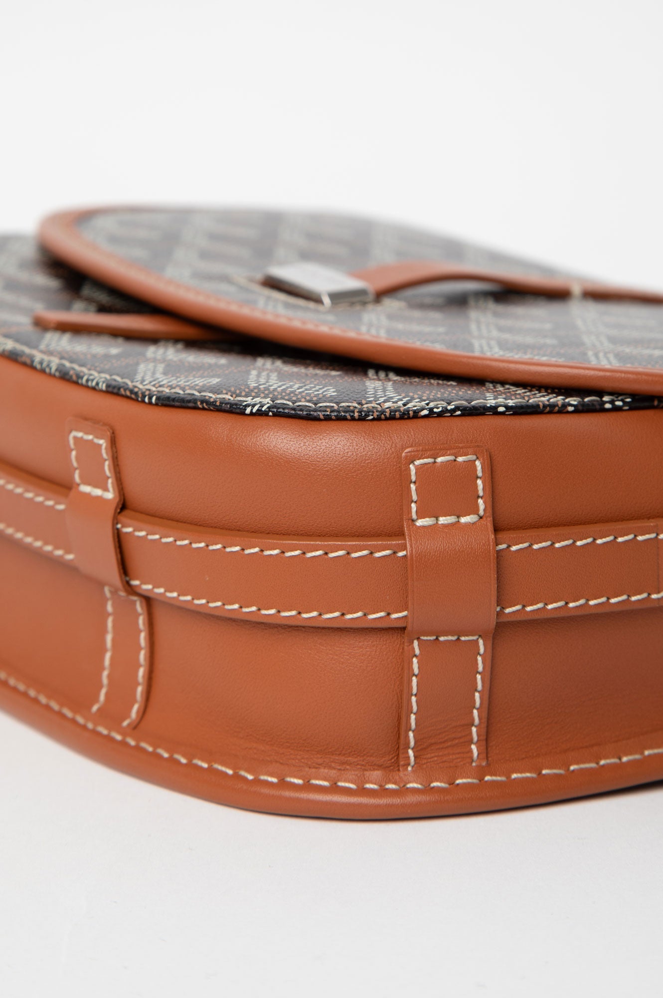 Goyard Brown Leather Monogram Canvas Belvedere II PM Crossbody Bag