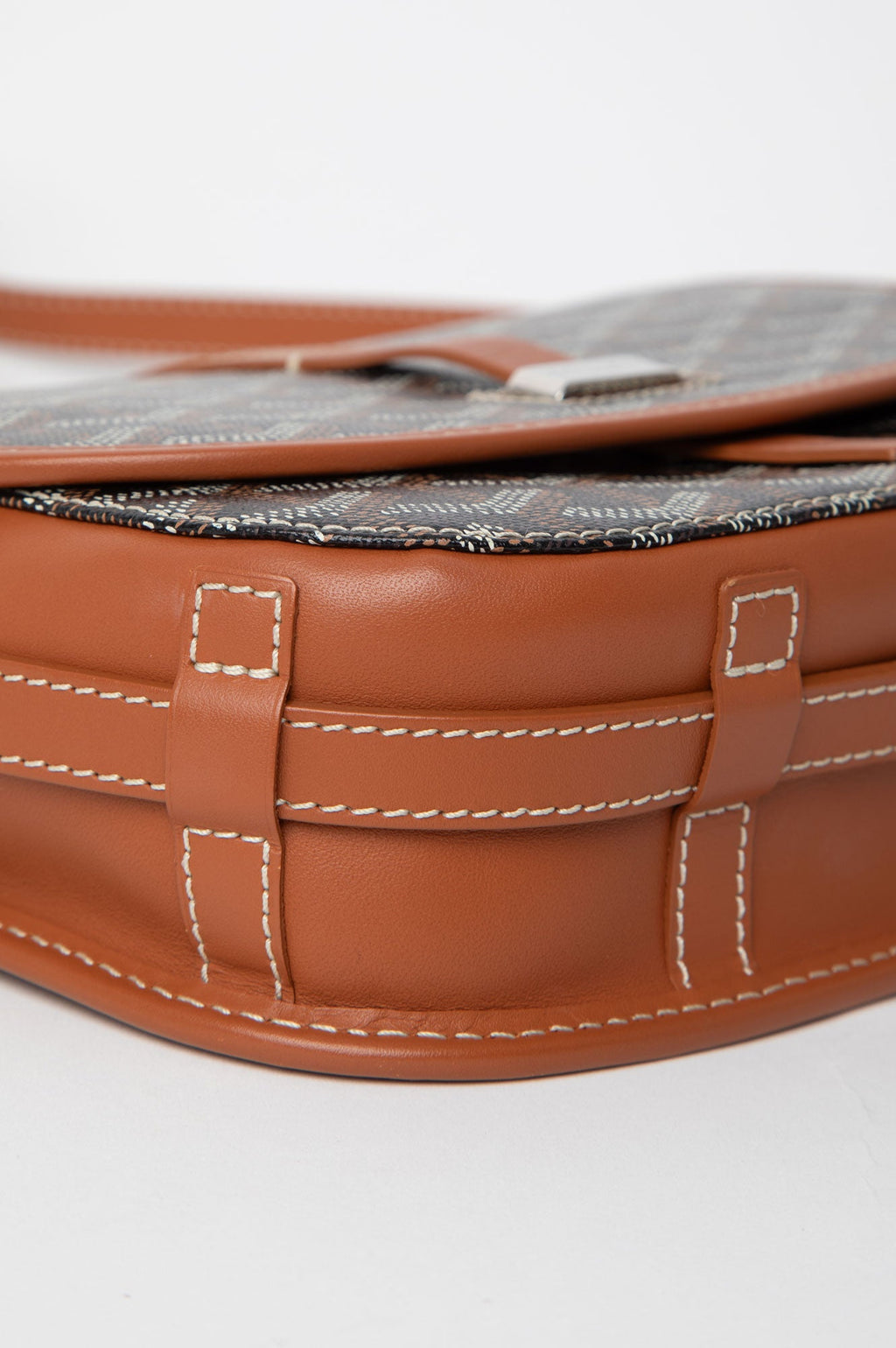 Goyard Brown Leather Monogram Canvas Belvedere II PM Crossbody Bag