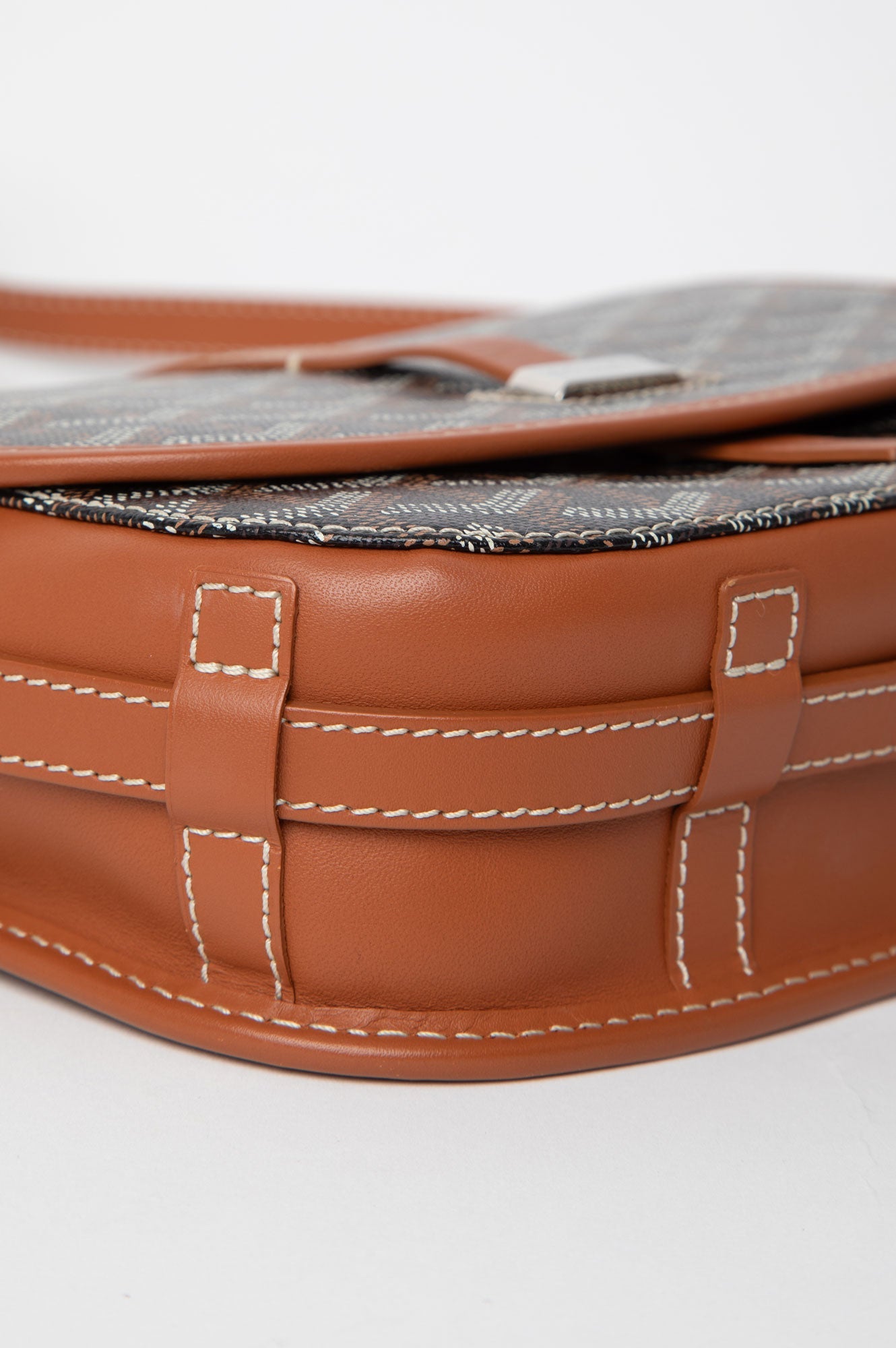 Goyard Brown Leather Monogram Canvas Belvedere II PM Crossbody Bag