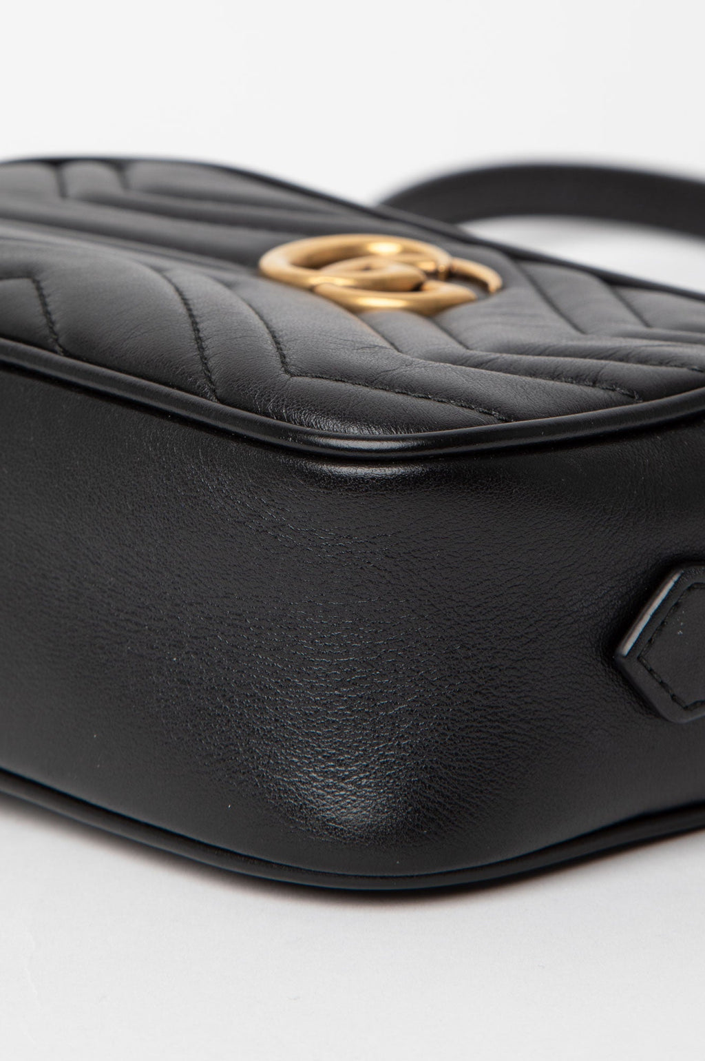Gucci Black GG Marmont Matelasse Mini Camera Bag