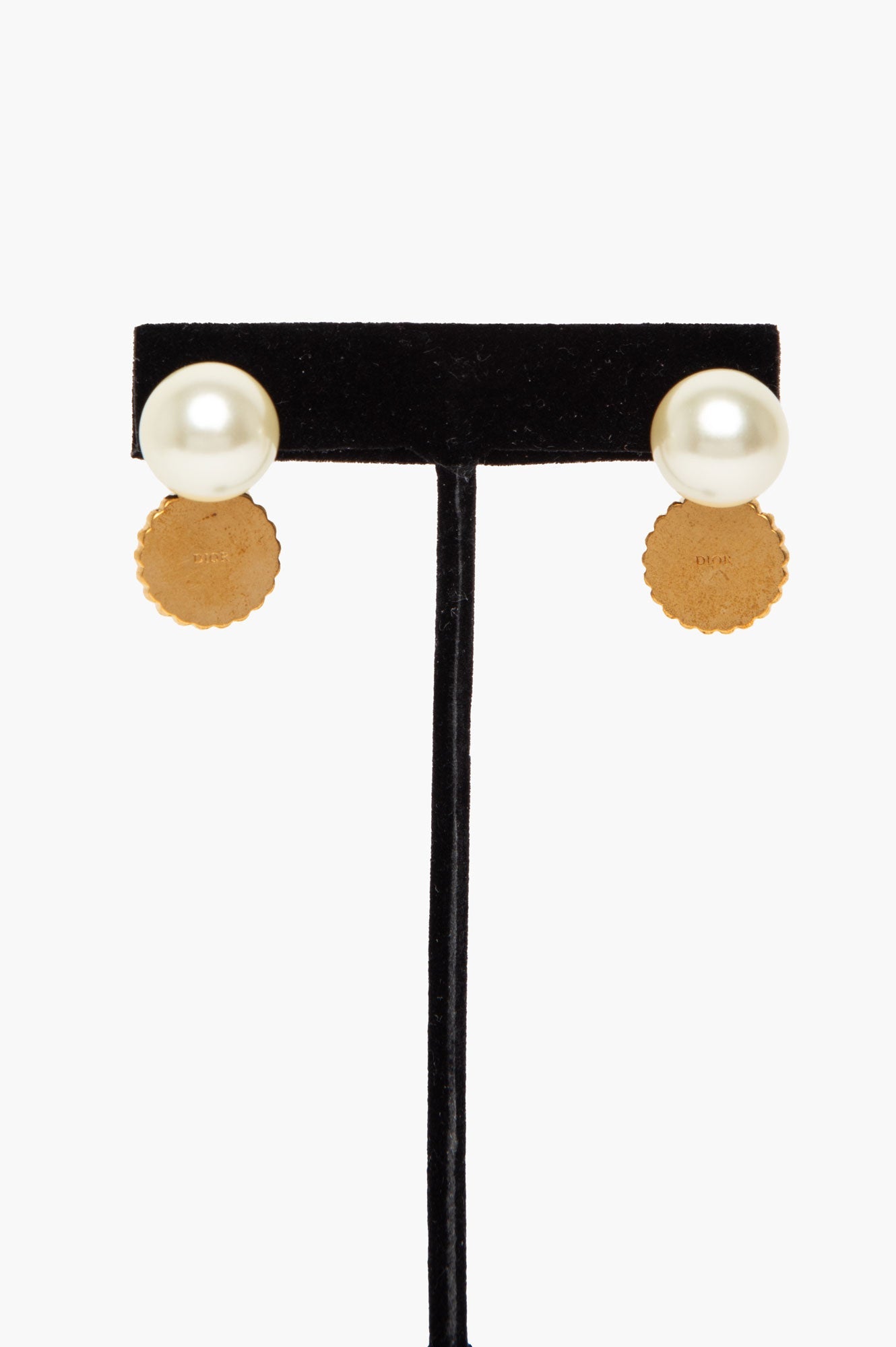Christian Dior Tribales Logo Pearl Earrings