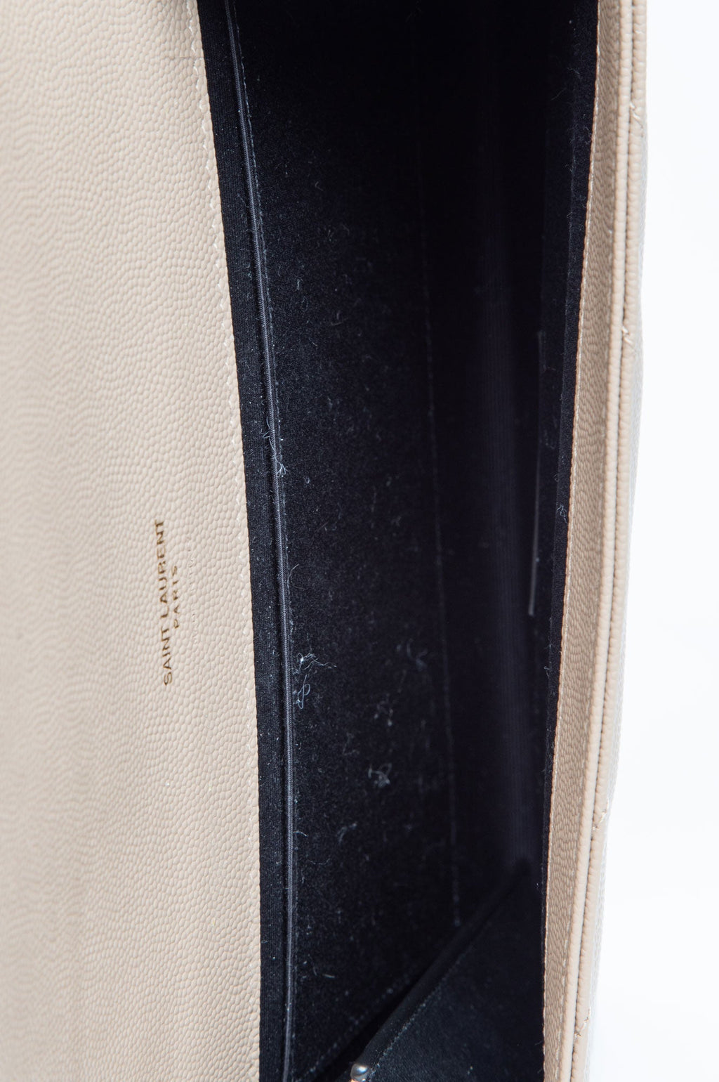 Saint Luarent Dark Beige Cassandre Small Matelasse Leather Clutch