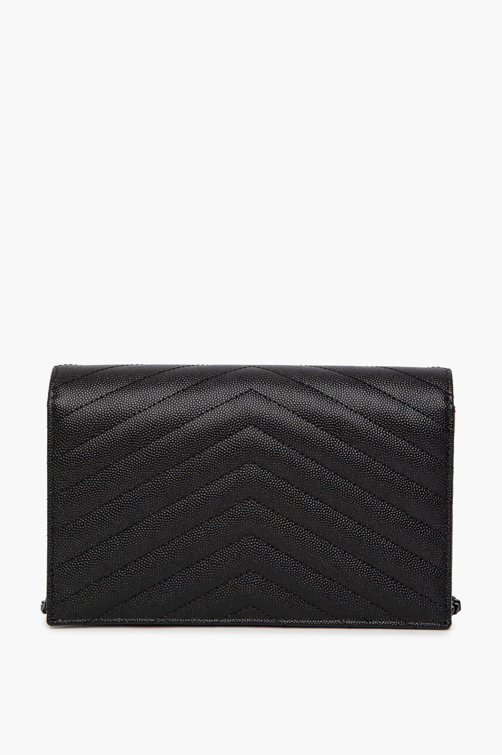 Saint Laurent Black Cassandre Envelope Chain Wallet