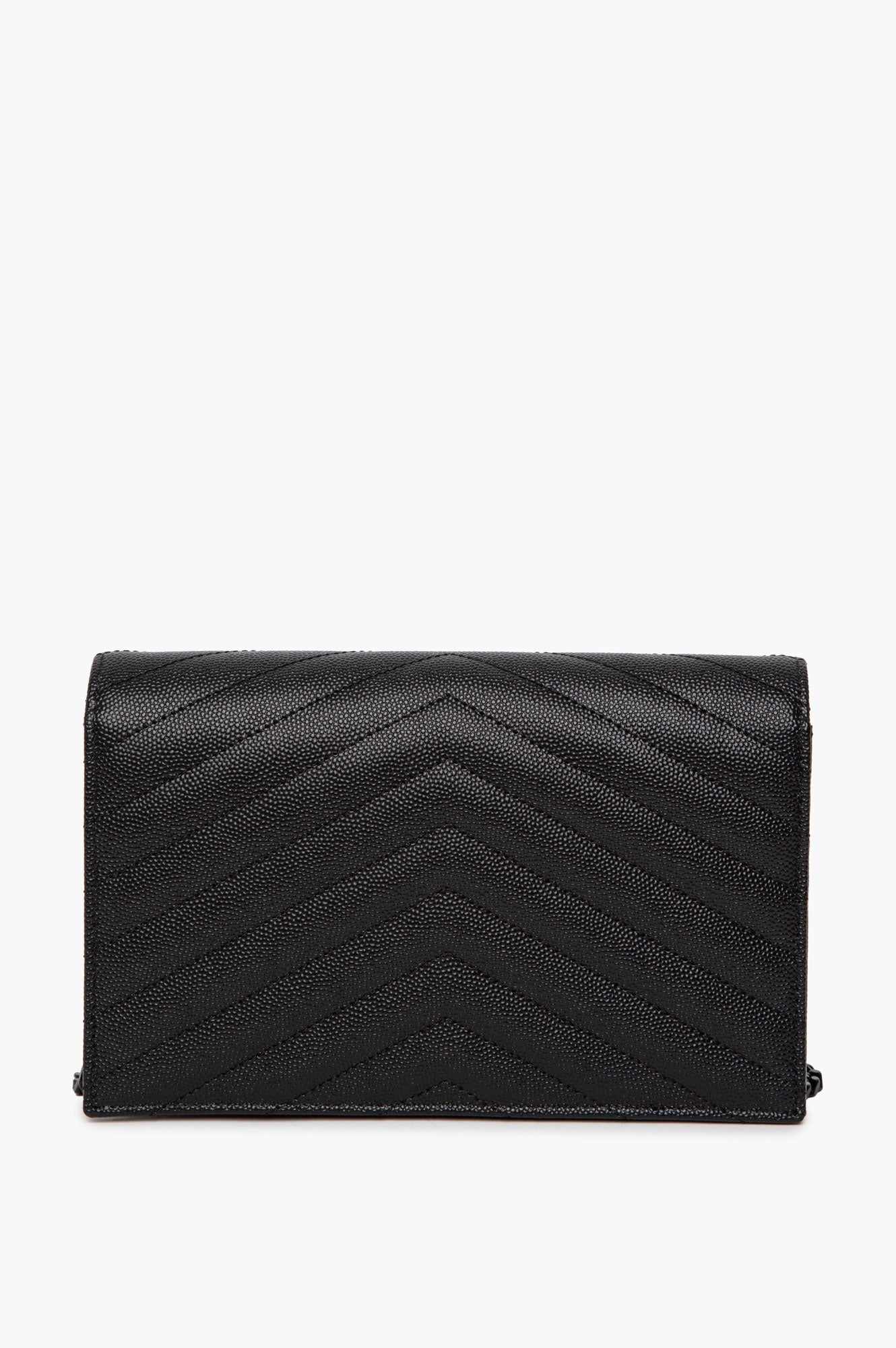 Saint Laurent Black Cassandre Envelope Chain Wallet