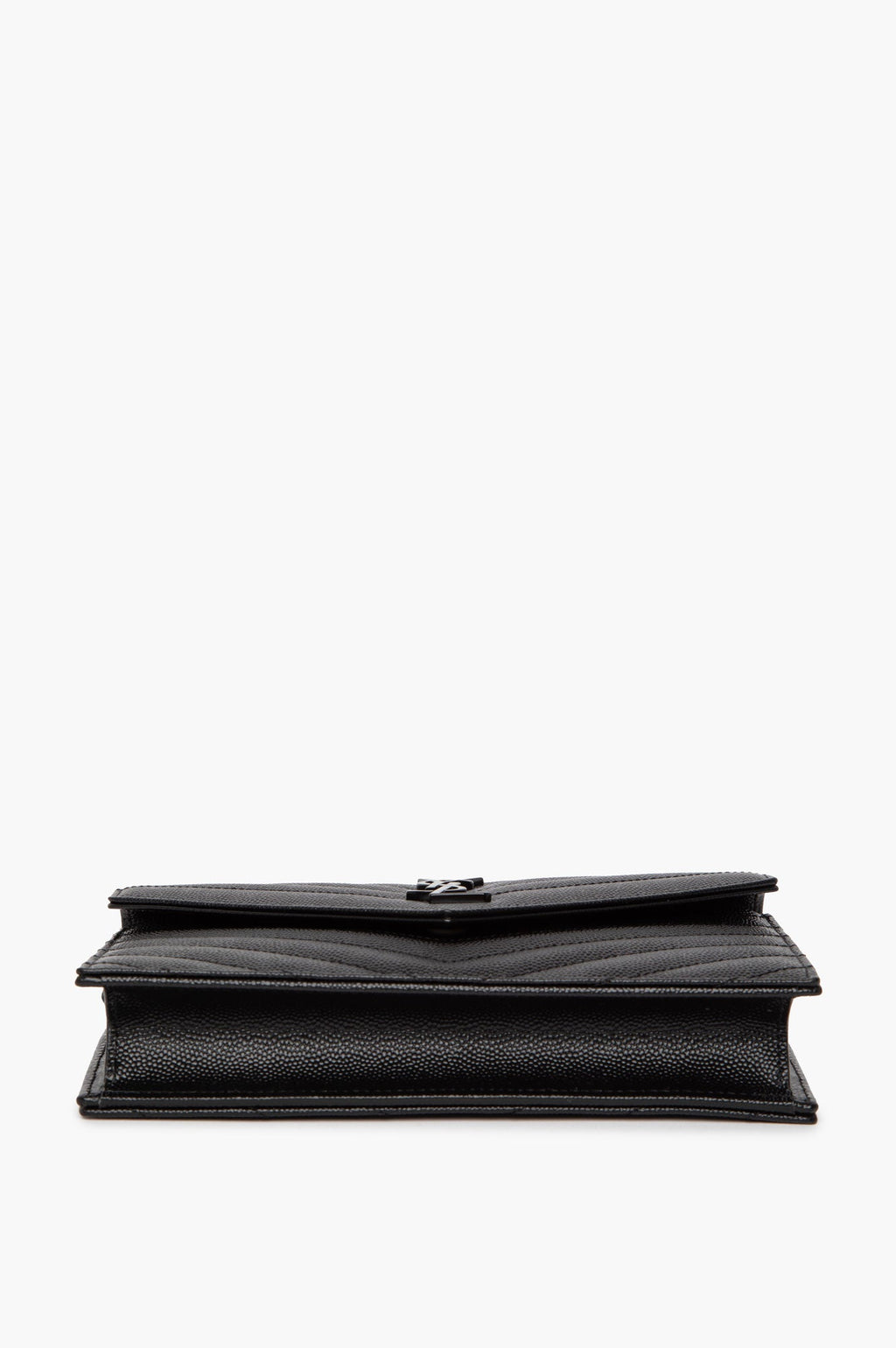 Saint Laurent Black Cassandre Envelope Chain Wallet