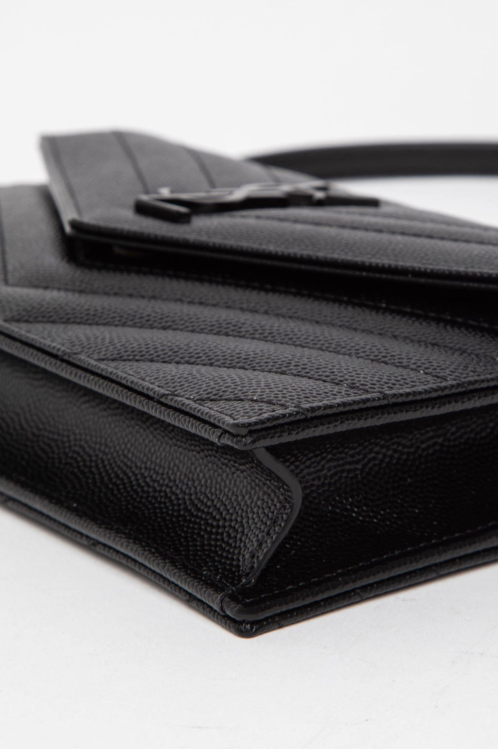 Saint Laurent Black Cassandre Envelope Chain Wallet