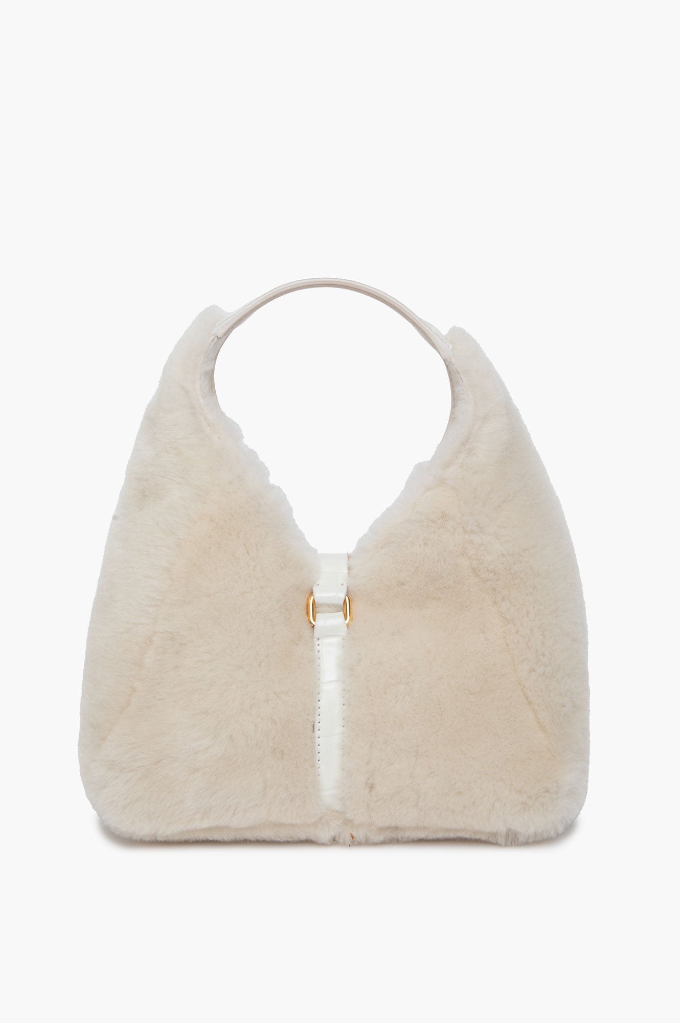 Givenchy White Shearling Mini G-Lock Hobo Bag