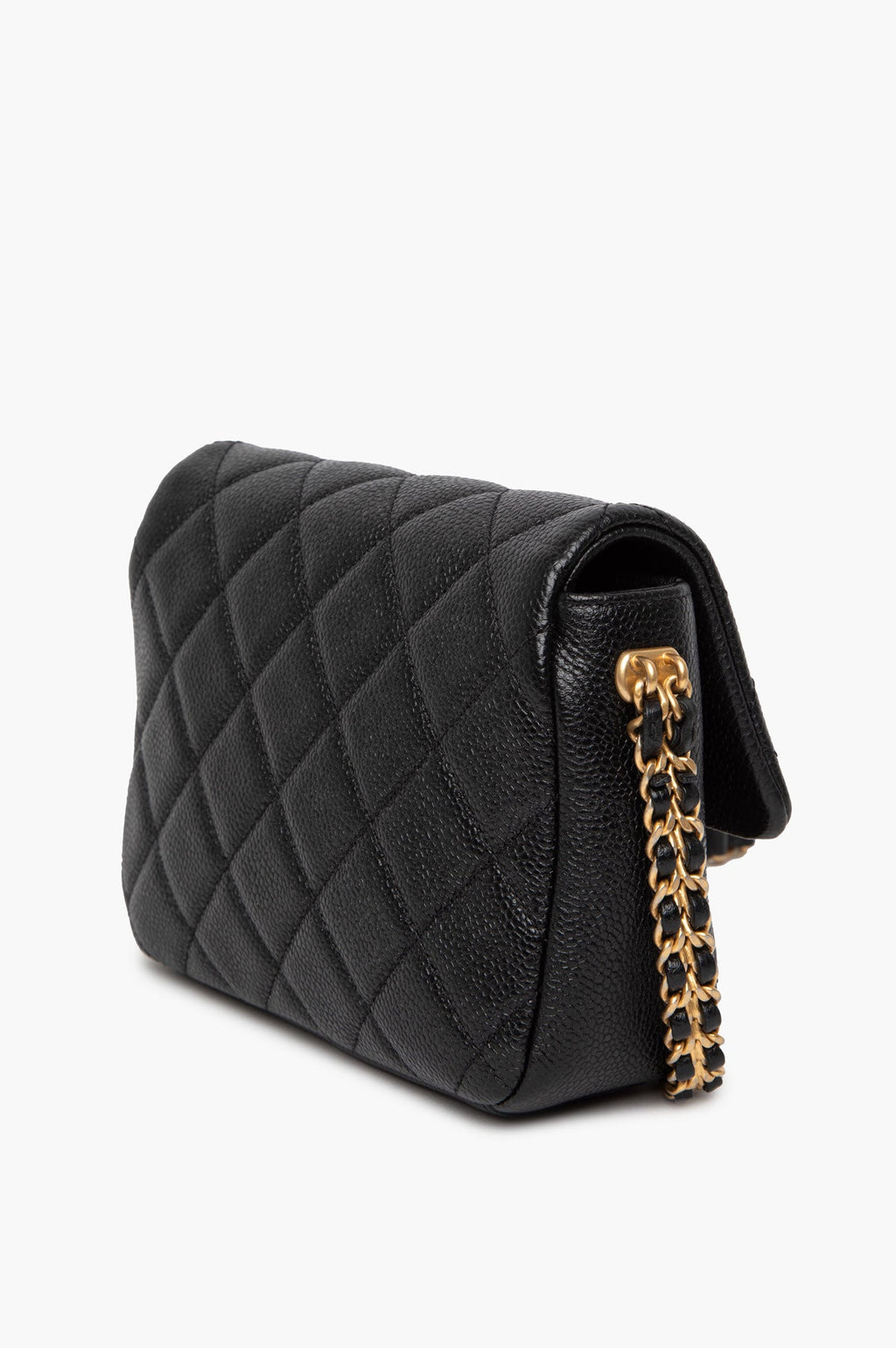 Chanel Black Caviar Mini Square 21A Medallion Soul Bag