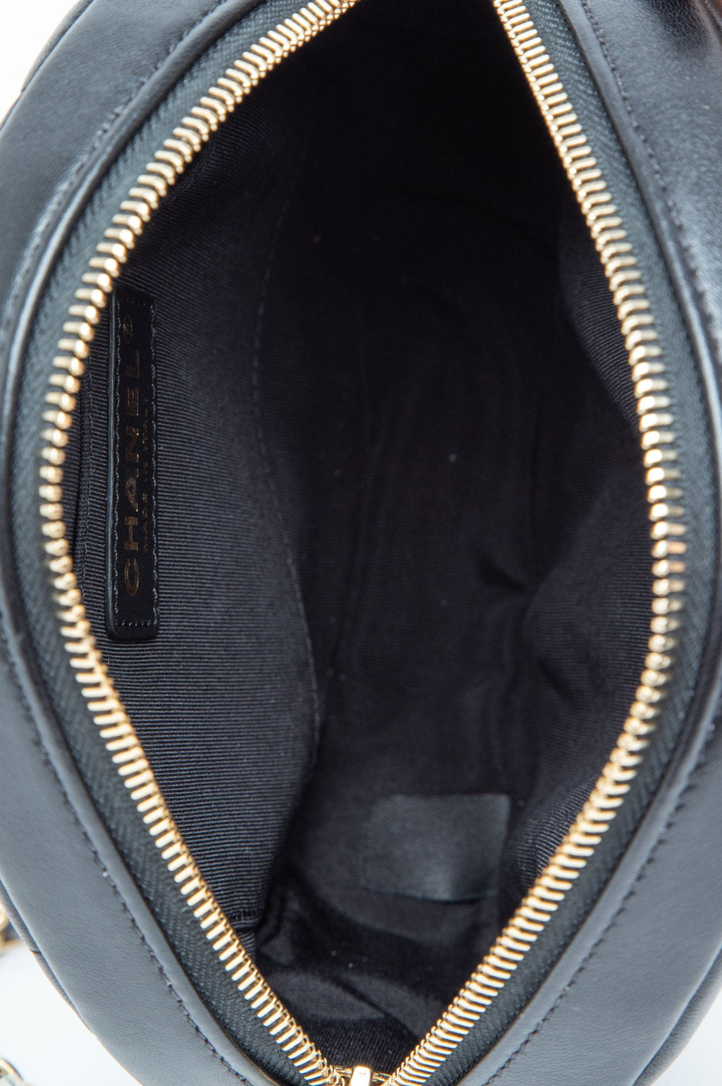 Chanel Black Chevron Leather Round as Earth Crossbody Bag