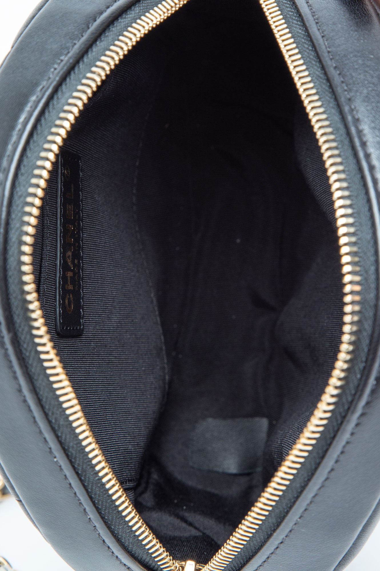 Chanel Black Chevron Leather Round as Earth Crossbody Bag