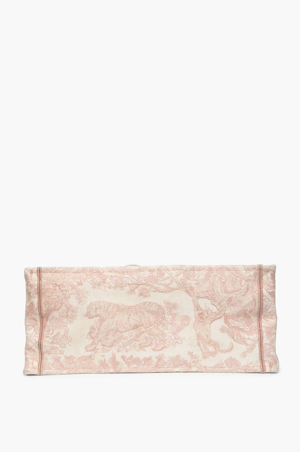 Christian Dior Large Book Tote Ecru and Pink Toile de Jouy Embroidery