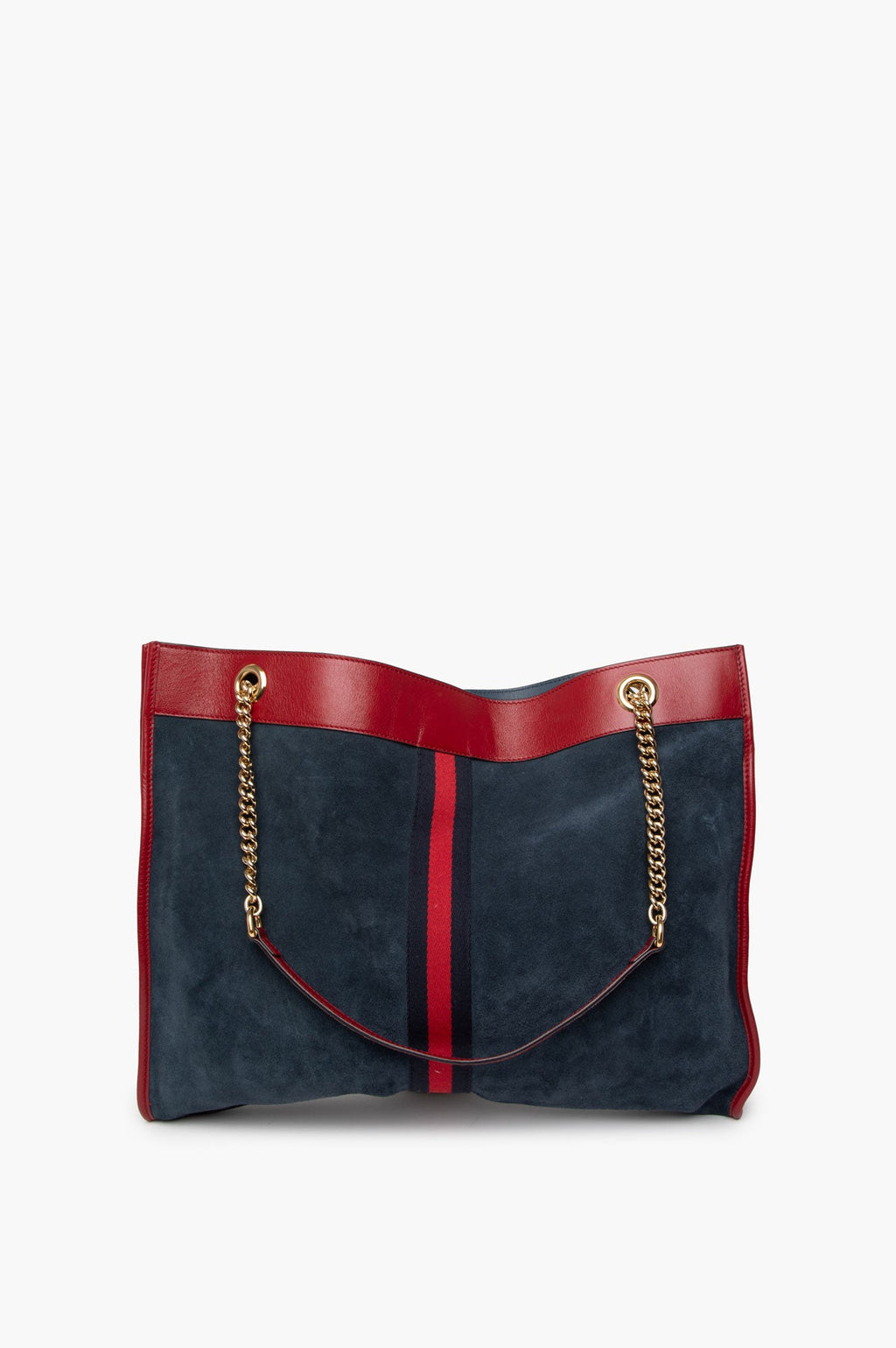 Gucci Navy Rajah Large Suede Shopper Bag