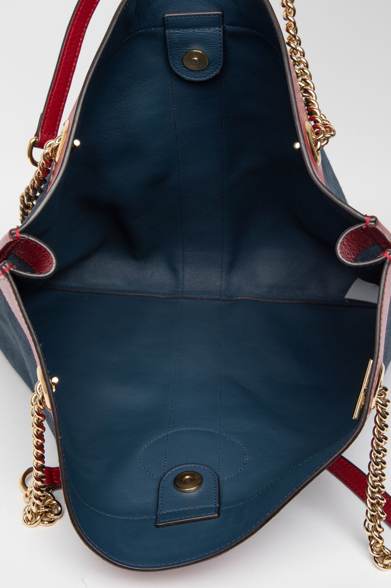 Gucci Navy Rajah Large Suede Shopper Bag