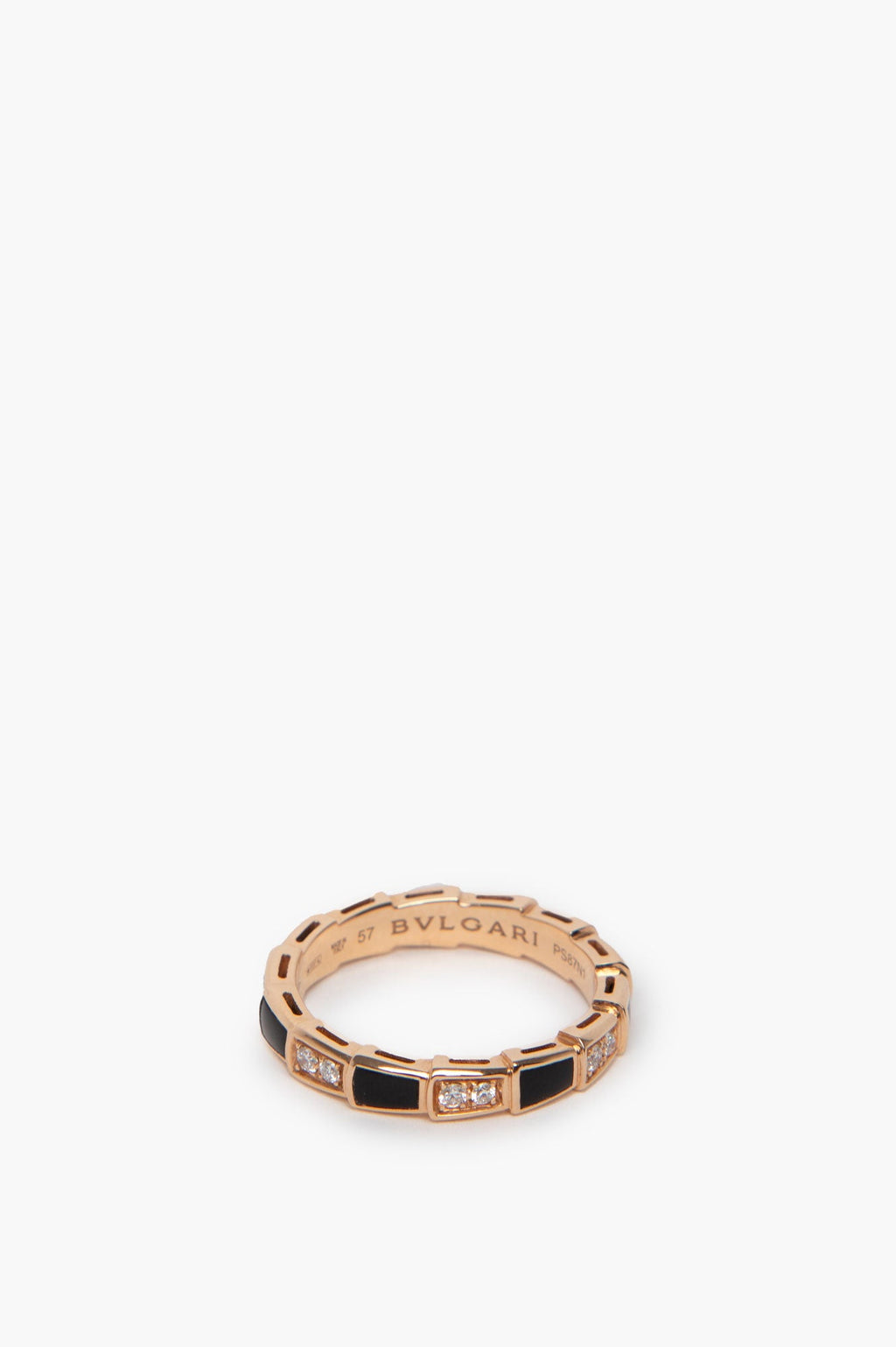 Bvlgari Rose Gold Serpenti Viper Ring Size EU 57