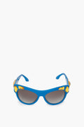 Prada Blue Crystal Embellished Cat Eye Sunglasses