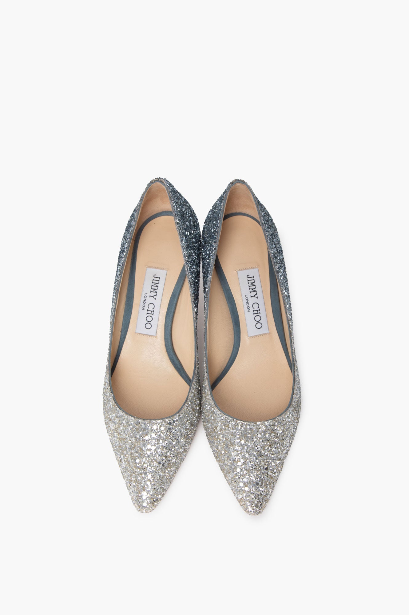Jimmy Choo Silver Sparkle Pumps Size 36.5