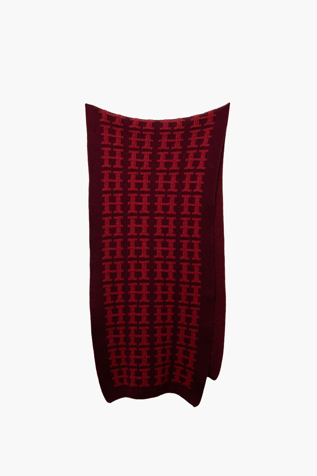 Hermes Red Vintage H Cashmere Scarf