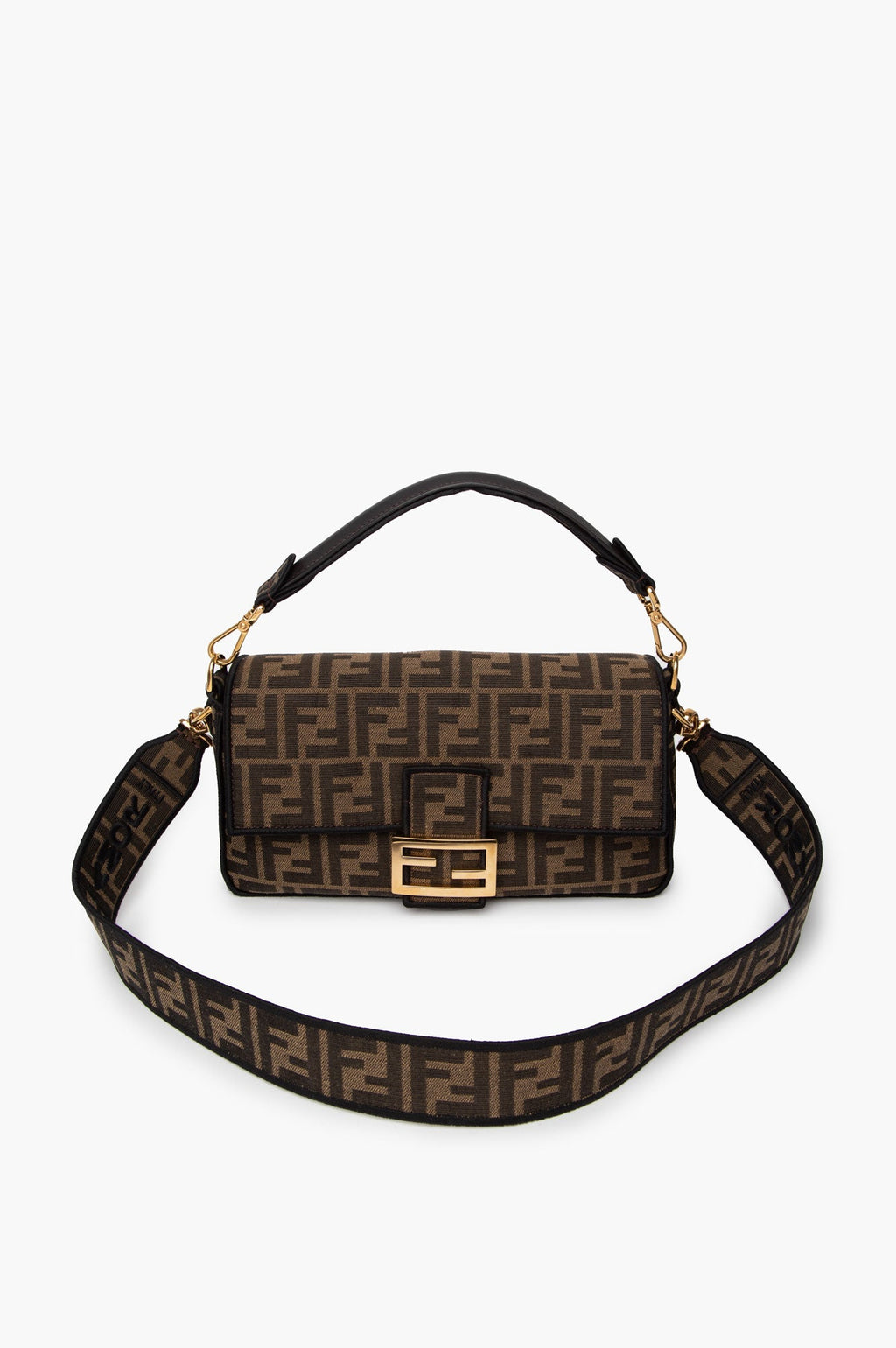Fendi  FF Jacquard 2-Ways Baguette Bag