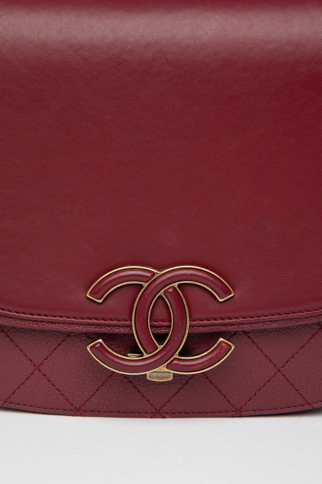 Chanel Burgundy Small Coco Curve Messenger Bag
