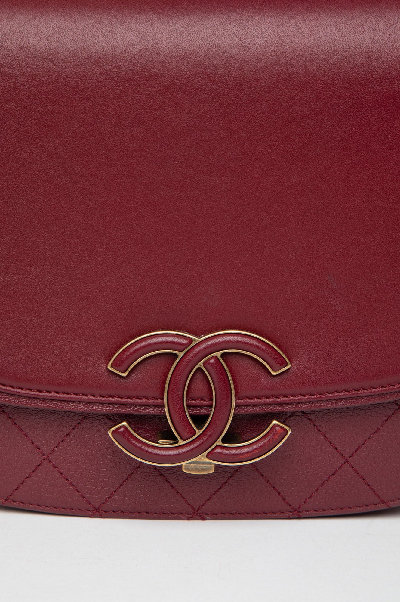 Chanel Burgundy Small Coco Curve Messenger Bag
