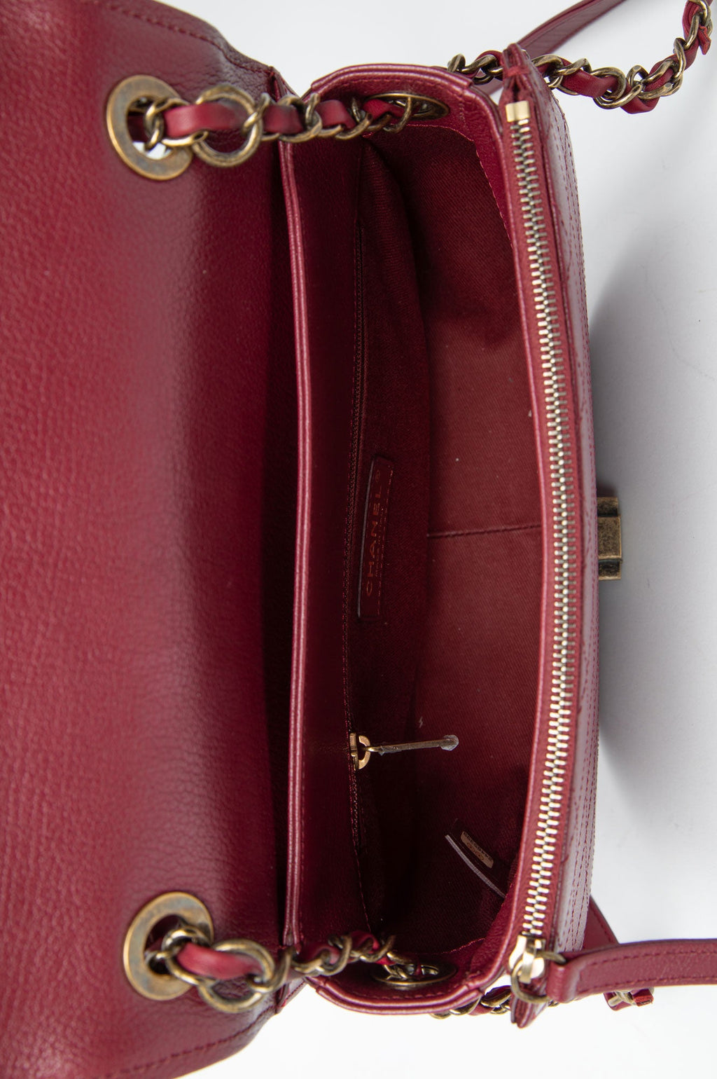 Chanel Burgundy Small Coco Curve Messenger Bag