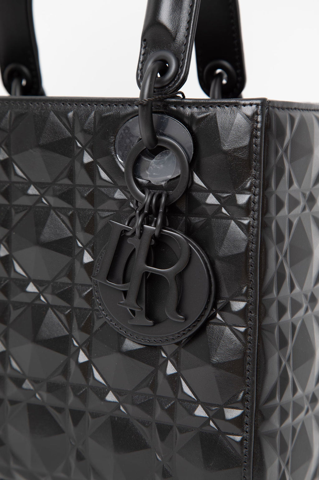Christian Dior My ABCDior Black Cannage Calfskin With Diamond Motif Size Small