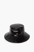 Versace Black Croc Embossed Bucket Hat Size 57