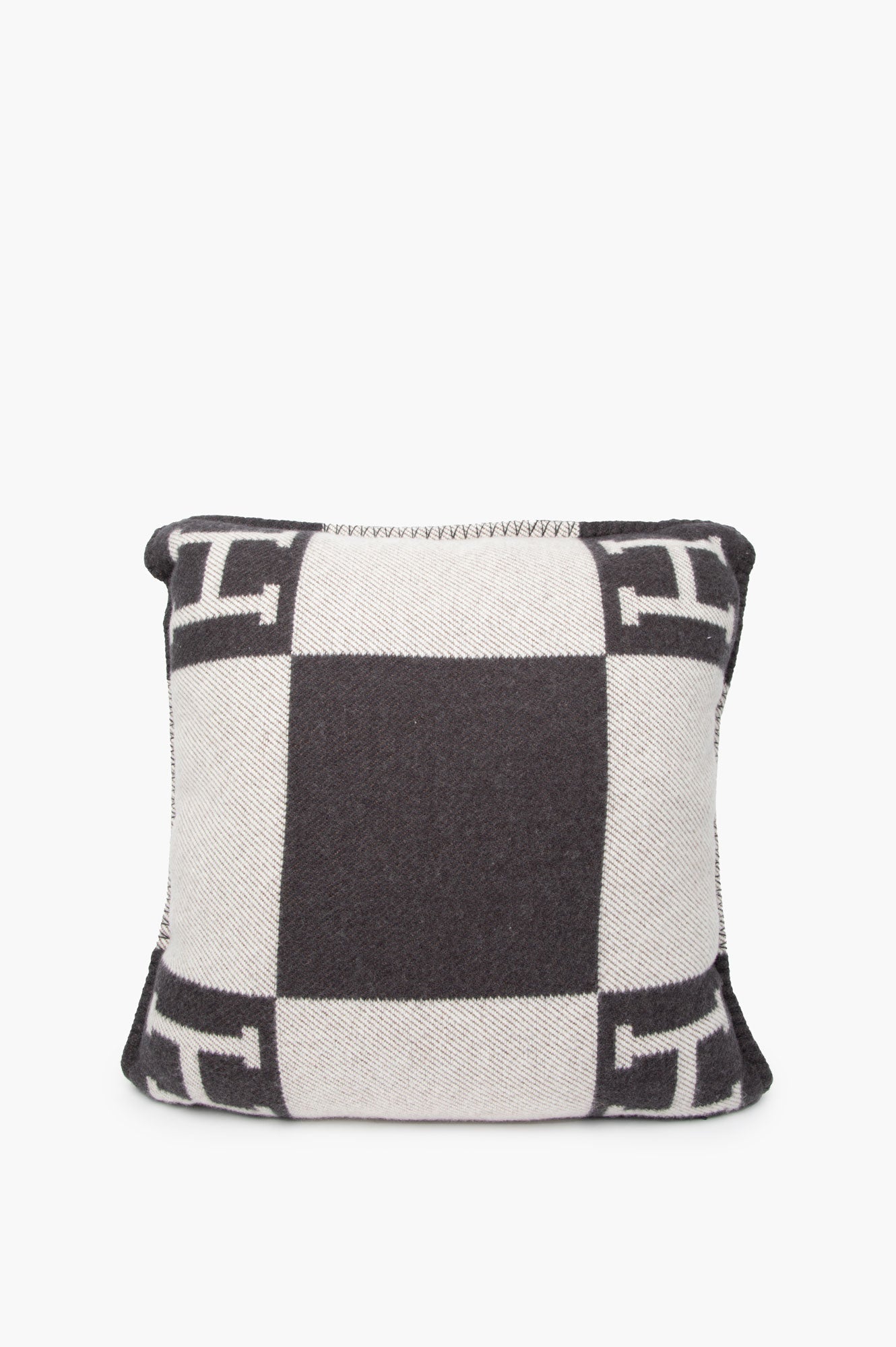Hermes Black and White Avalon Size Small Pillow
