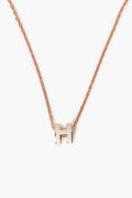 Hermes Mini Pop H Rose Gold White Necklace